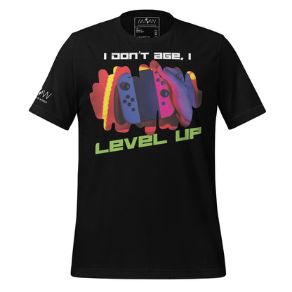 I Don’t Age, I Level Up Switch Controller Black Motivational Men's T-Shirt