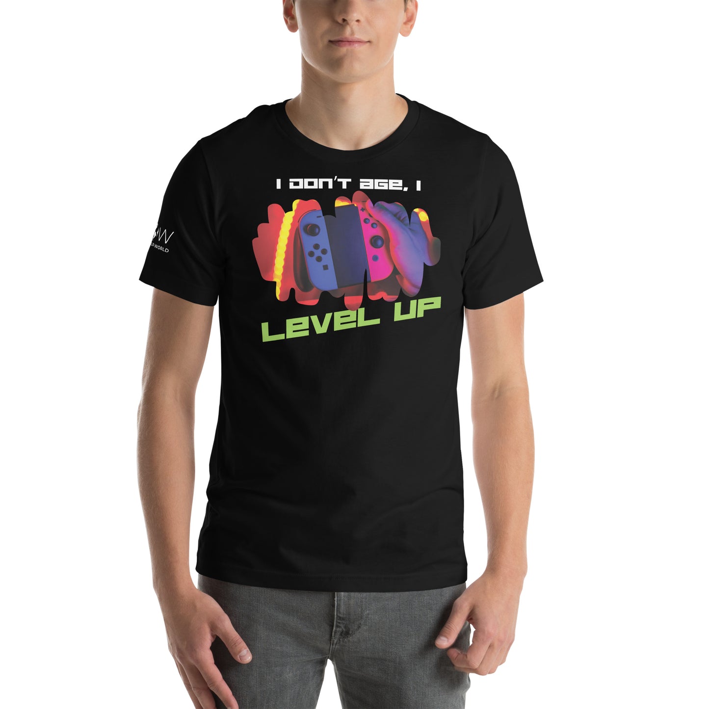 I Don’t Age, I Level Up Switch Controller Black Motivational Men's T-Shirt