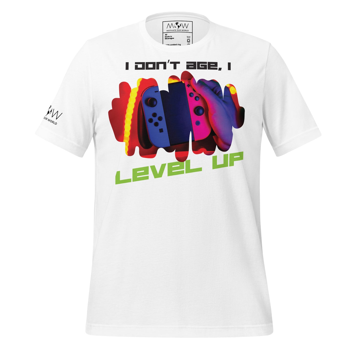 I Don’t Age, I Level Up Switch Controller White Motivational Men's T-Shirt