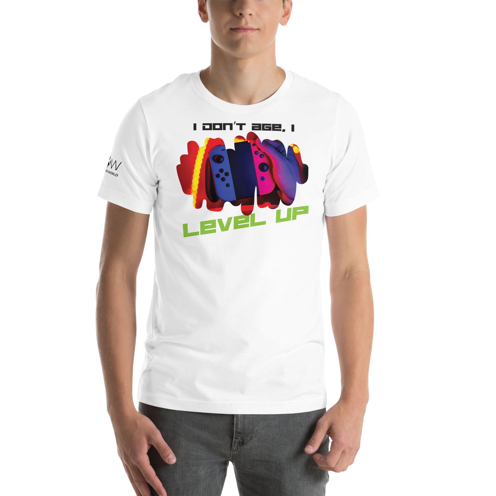 I Don’t Age, I Level Up Switch Controller White Motivational Men's T-Shirt