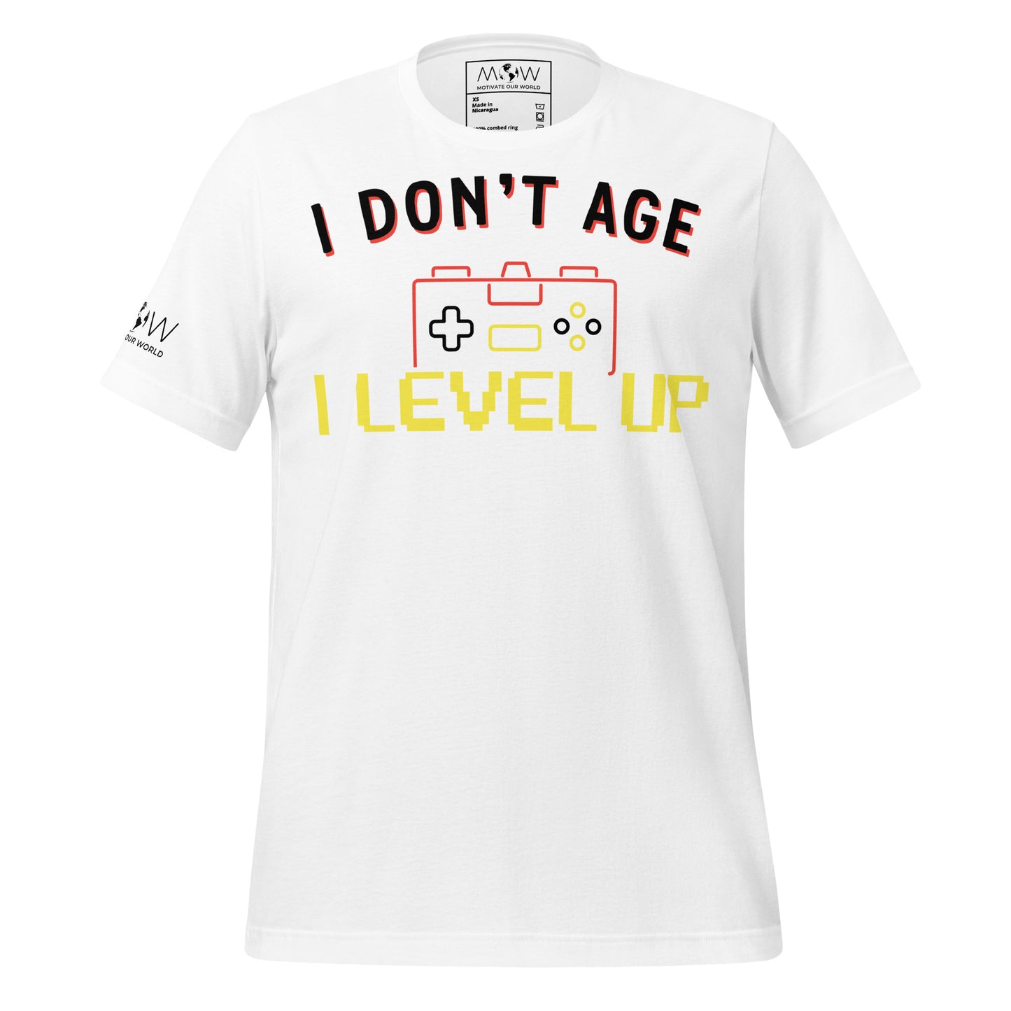 I Don't Age, I Level Up White Motivational Men's T-Shirt