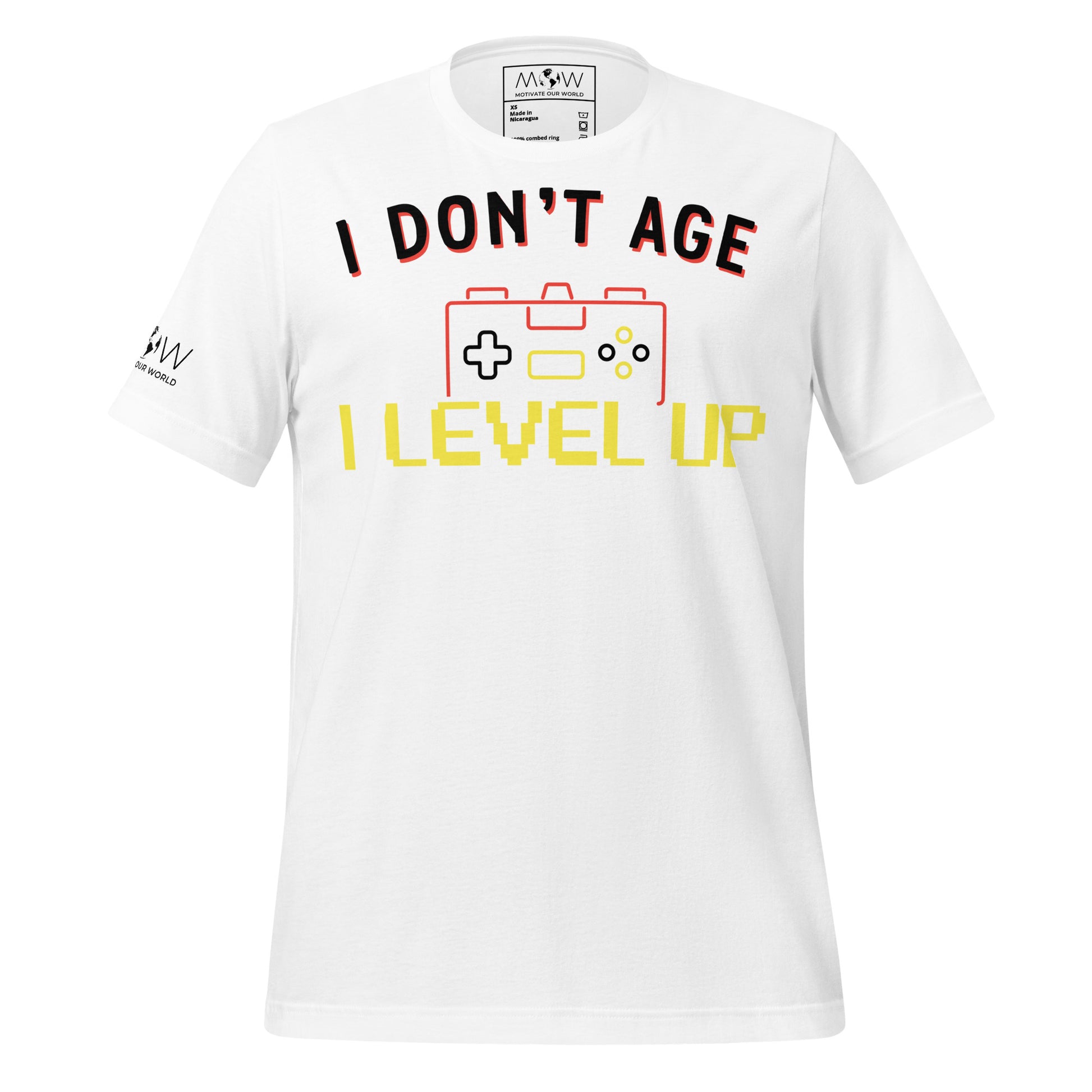 I Don't Age, I Level Up White Motivational Men's T-Shirt