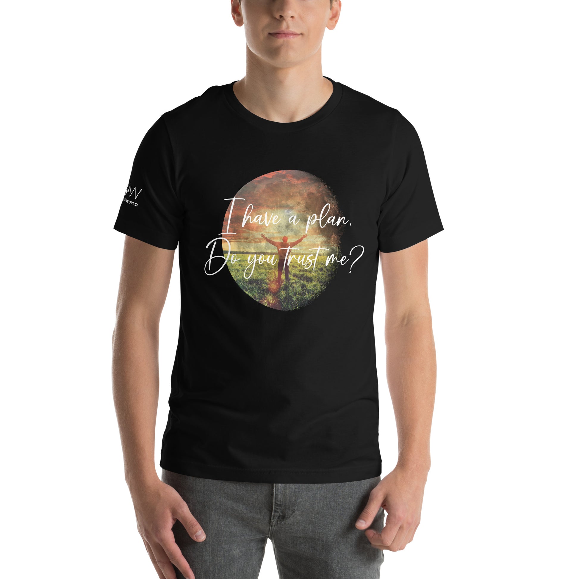 I Have a Plan. Do You Trust Me? - Sunrise Praise Men's Motivational Black T-Shirt
