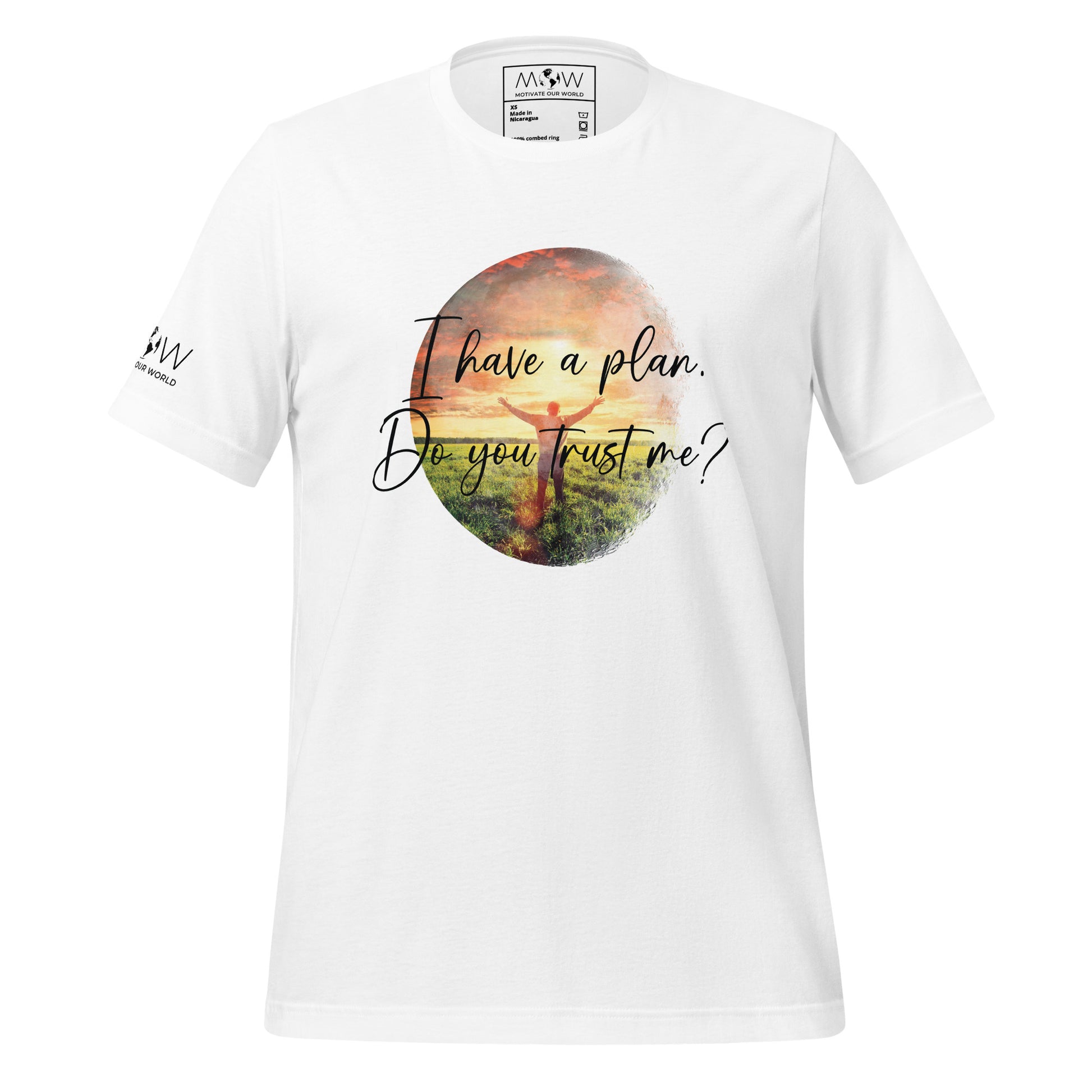I Have a Plan. Do You Trust Me? - Sunrise Praise Men's Motivational White T-Shirt