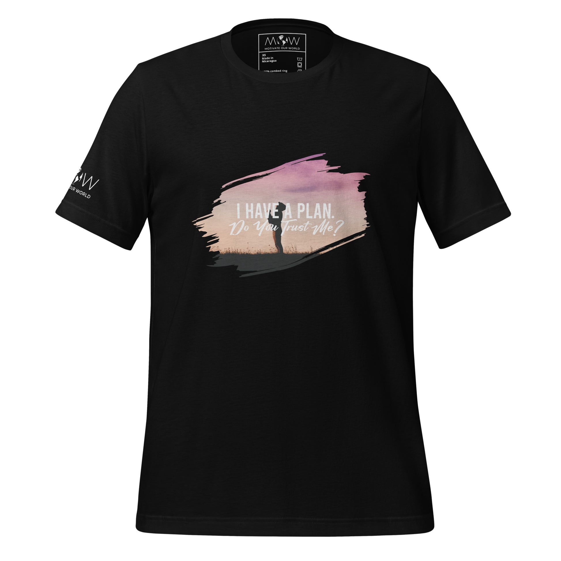 I Have a Plan. Do You Trust Me? - Sunset Reflection Men's Motivational Black T-Shirt