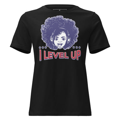 I Level Up Black Motivational Women’s T-Shirt