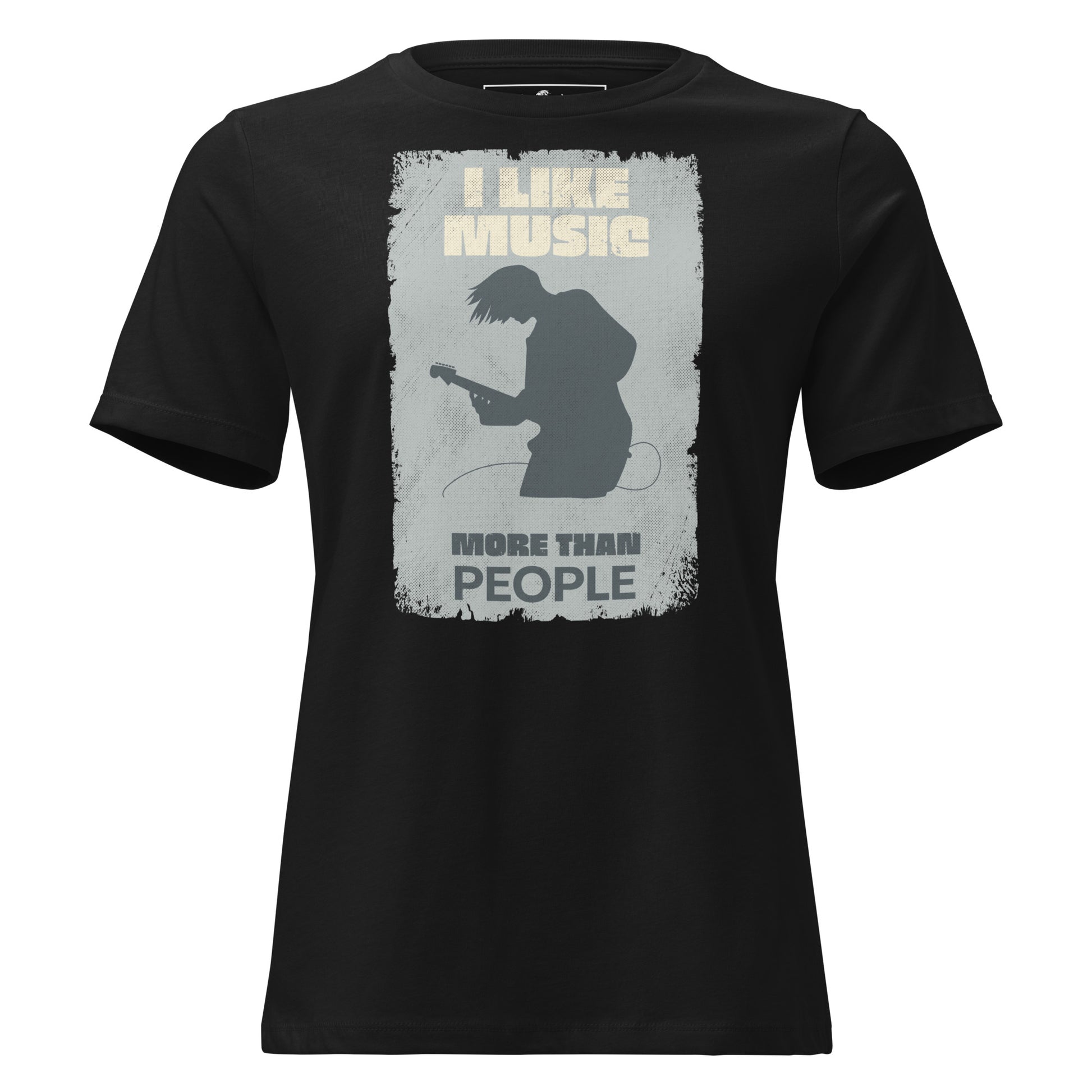 I Like Music More Than People - Guitarist Edition Black Motivational Women’s T-Shirt