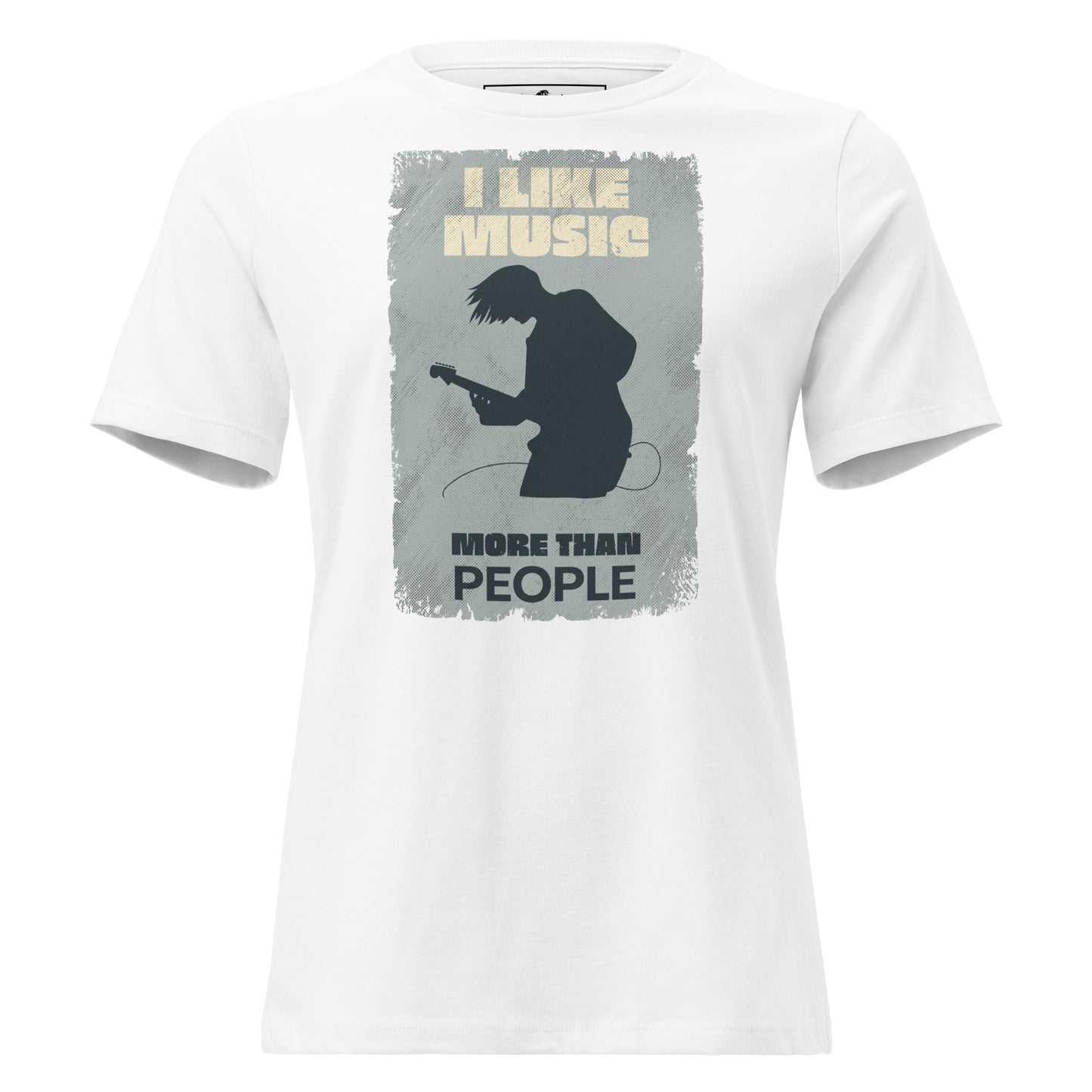 I Like Music More Than People - Guitarist Edition White Motivational Women’s T-Shirt