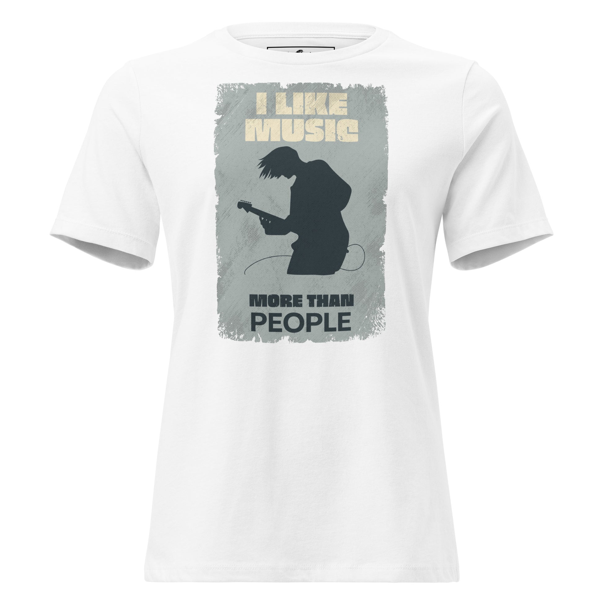 I Like Music More Than People - Guitarist Edition White Motivational Women’s T-Shirt