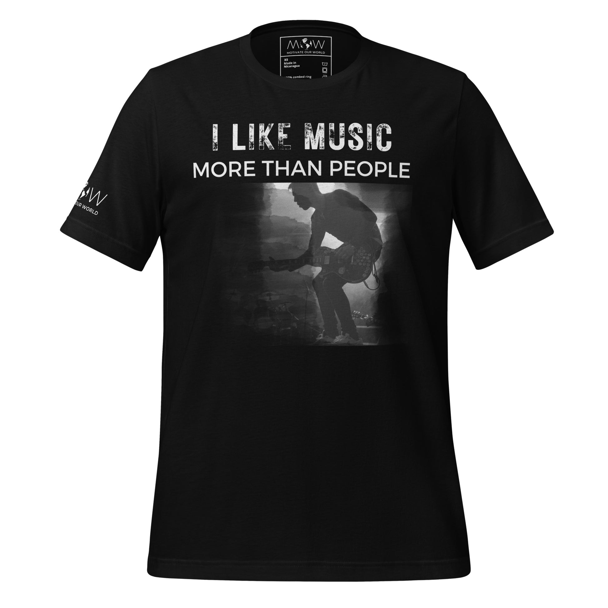 I Like Music More Than People Live - Performance Edition Black Motivational Men's T-Shirt