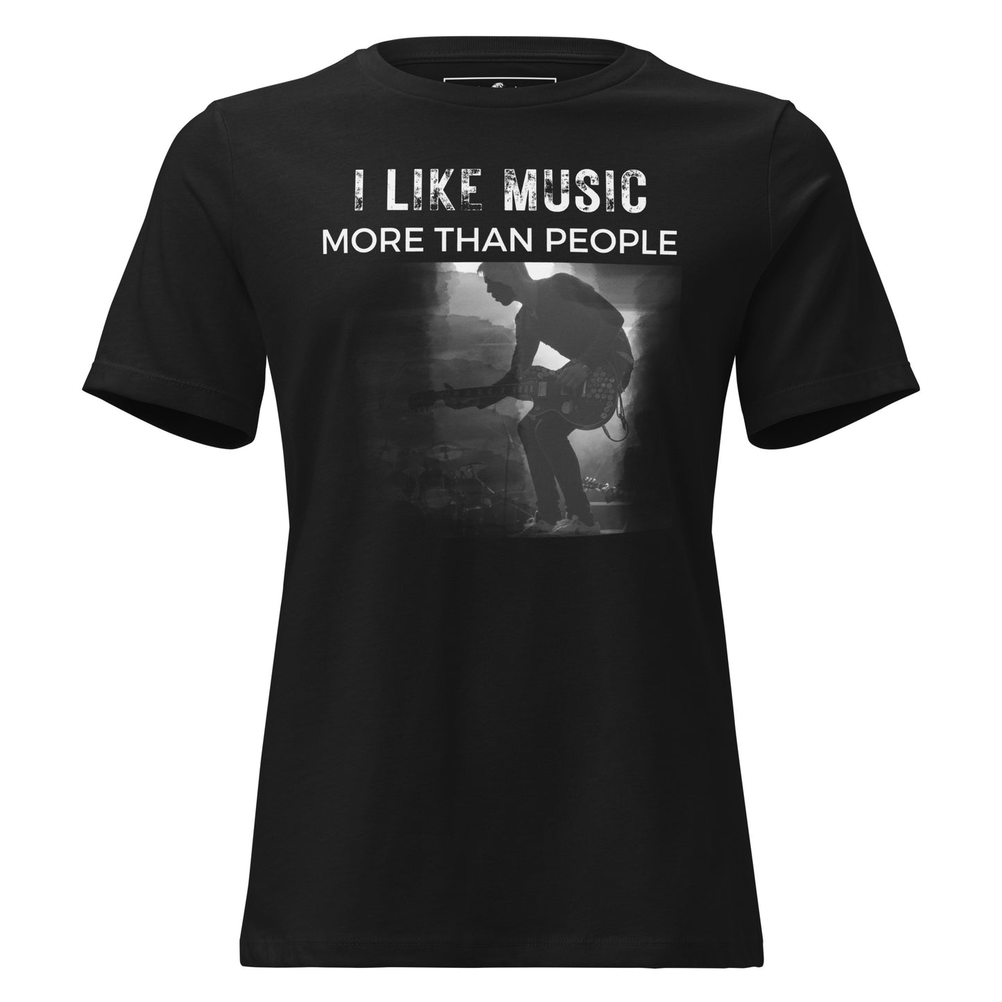 I Like Music More Than People Live - Performance Edition Black Motivational Women’s T-Shirt