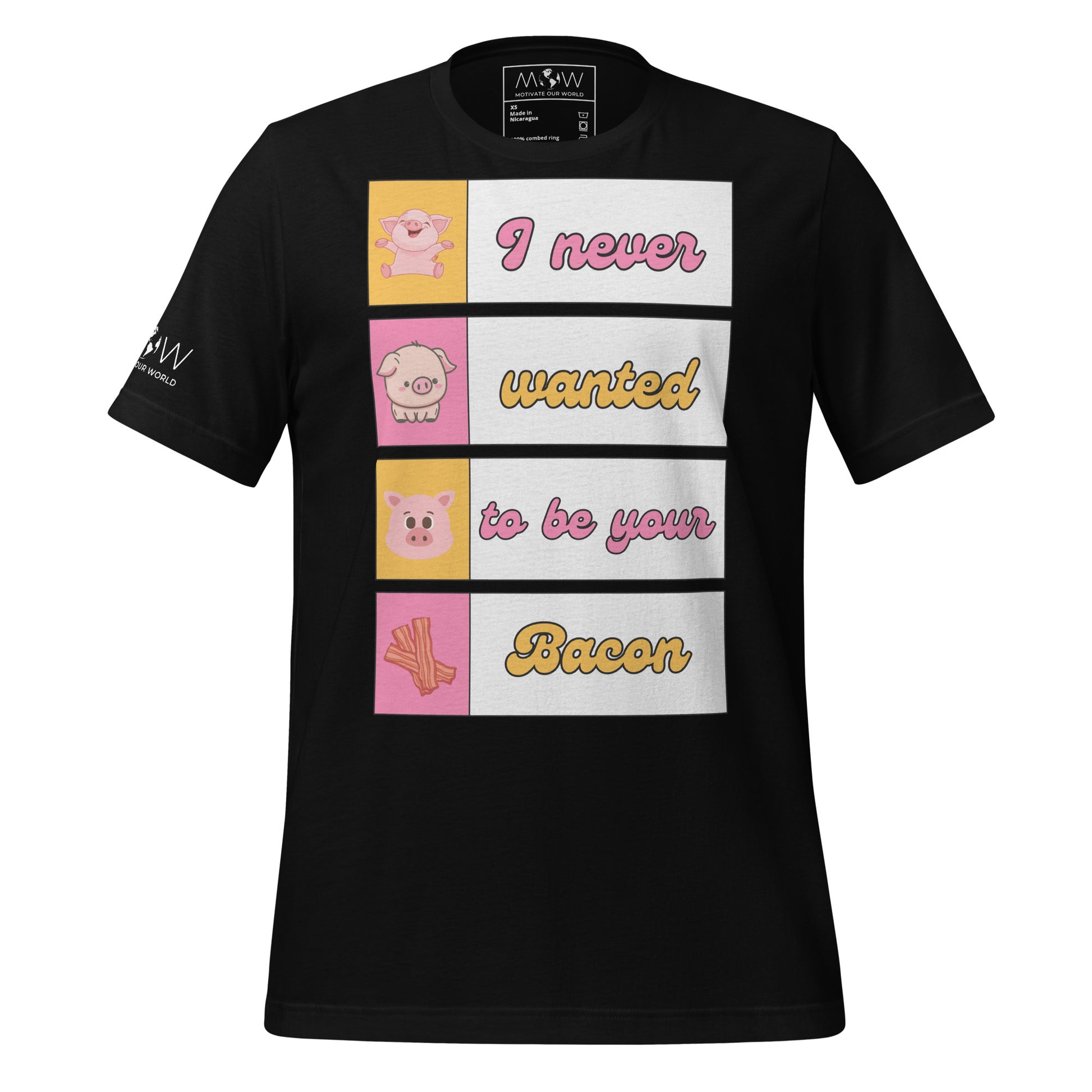 I Never Wanted to Be Your Bacon Black Motivational Men's T-Shirt