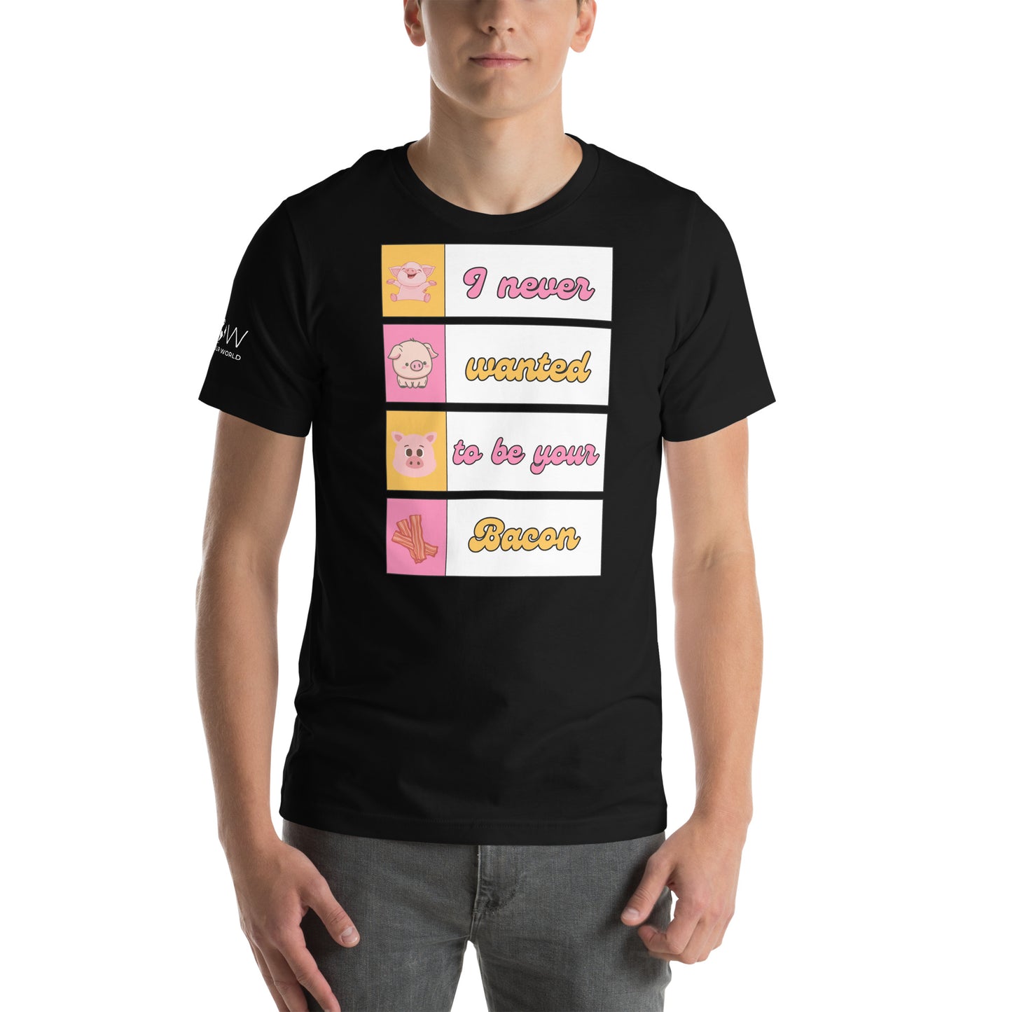 I Never Wanted to Be Your Bacon Black Motivational Men's T-Shirt
