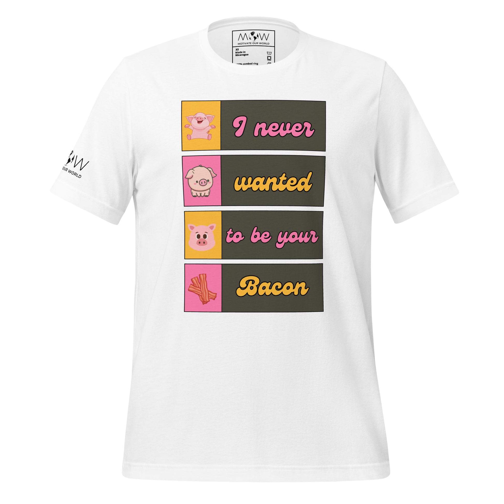 I Never Wanted to Be Your Bacon White Motivational Men's T-Shirt