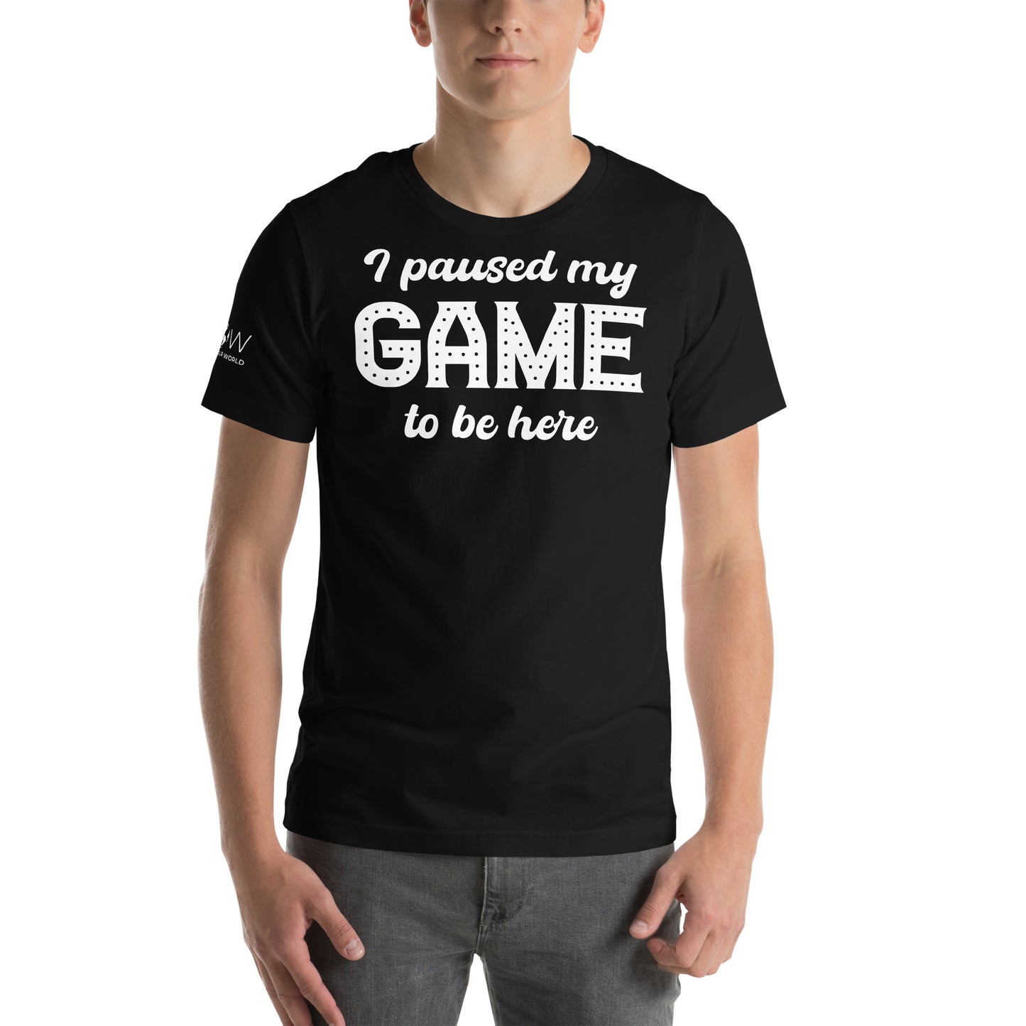 I Paused My Game Black Motivational Men's T-Shirt