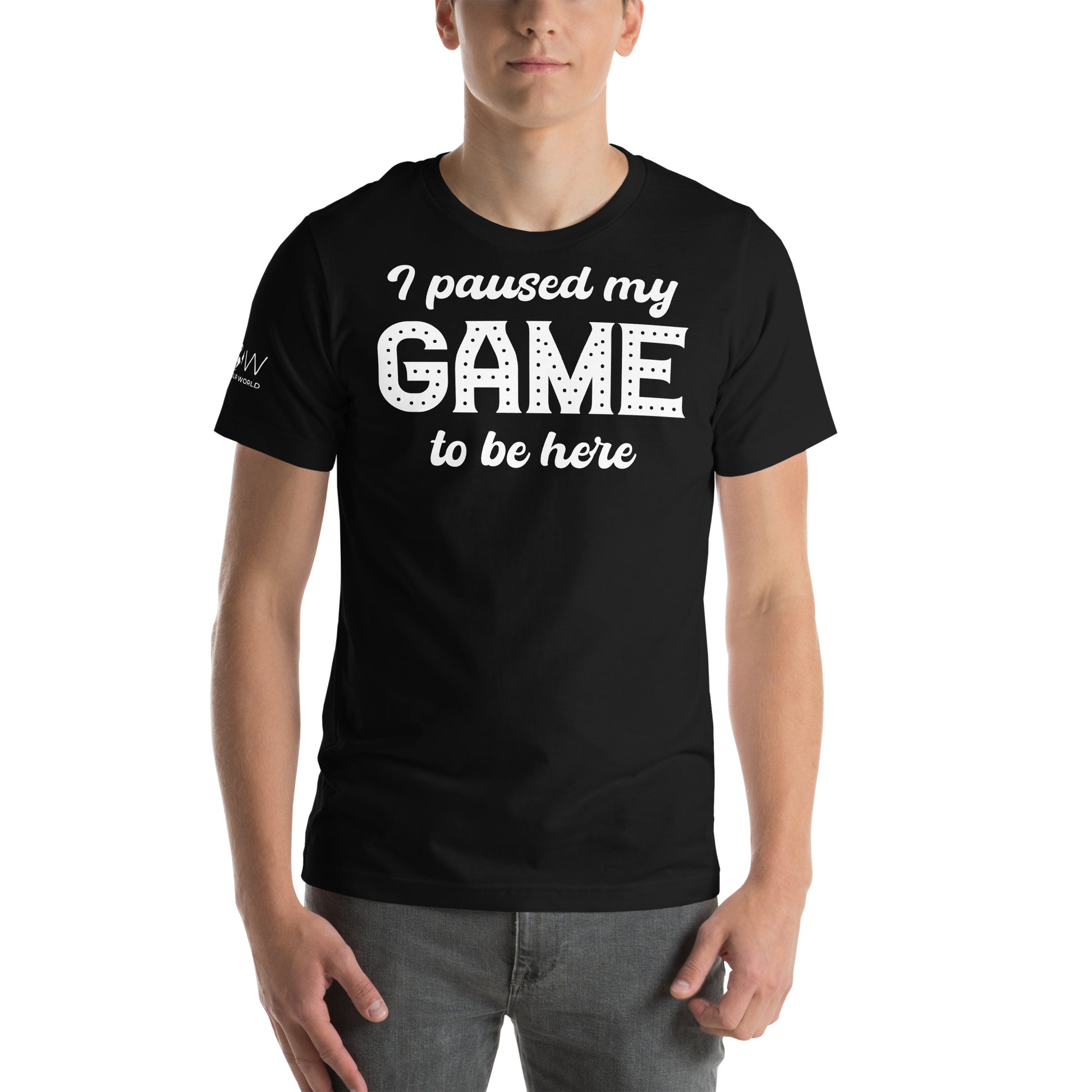 I Paused My Game Black Motivational Men's T-Shirt