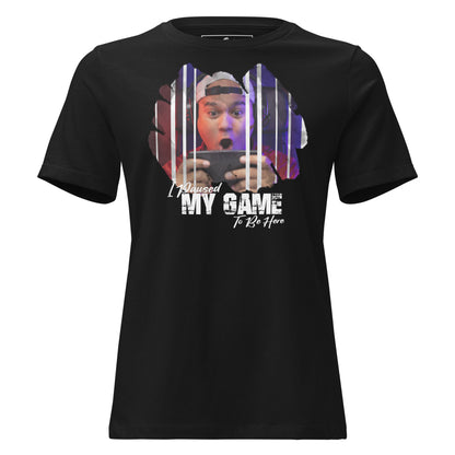 I Paused My Game To Be Here - Mobile Gamer Black Motivational Women’s T-Shirt