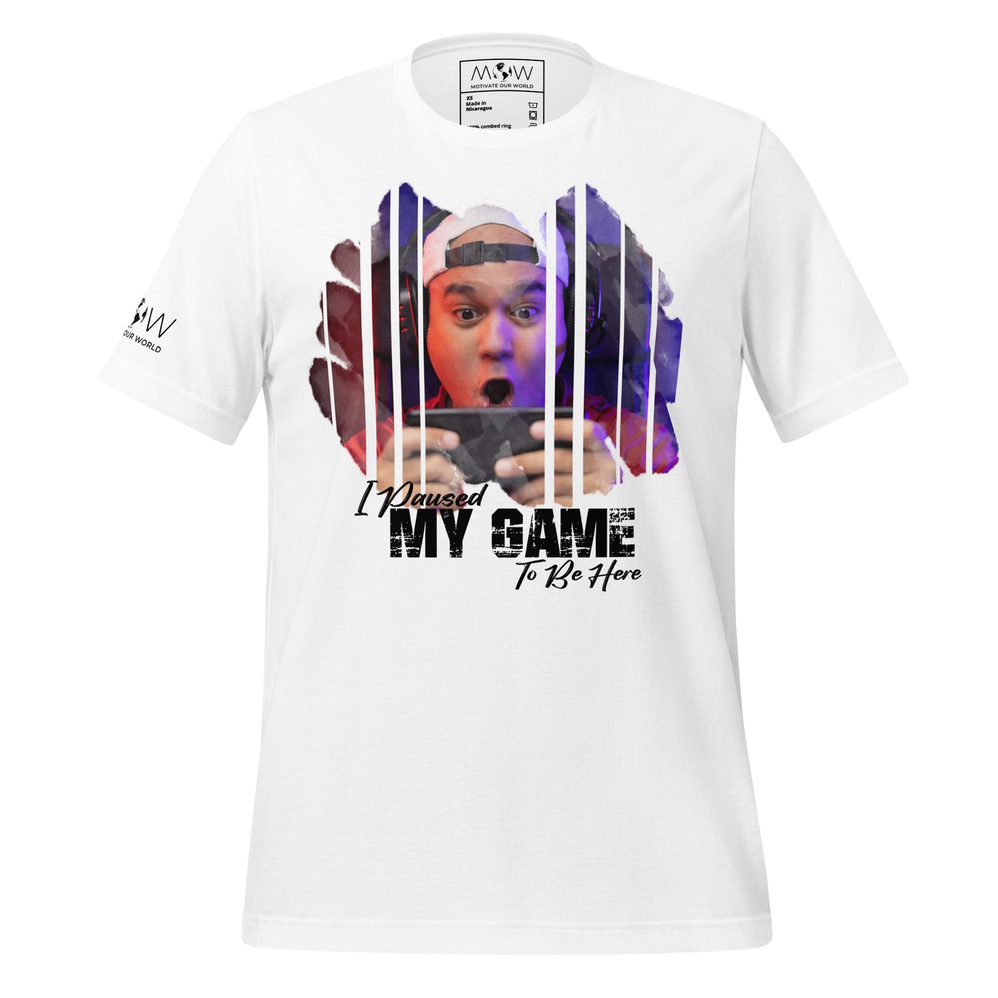I Paused My Game To Be Here - Mobile Gamer White Motivational Men's T-Shirt
