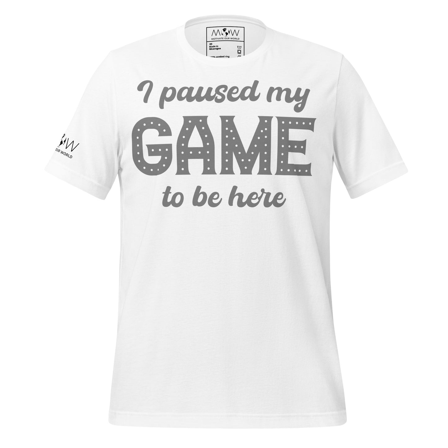 I Paused My Game White Motivational Men's T-Shirt