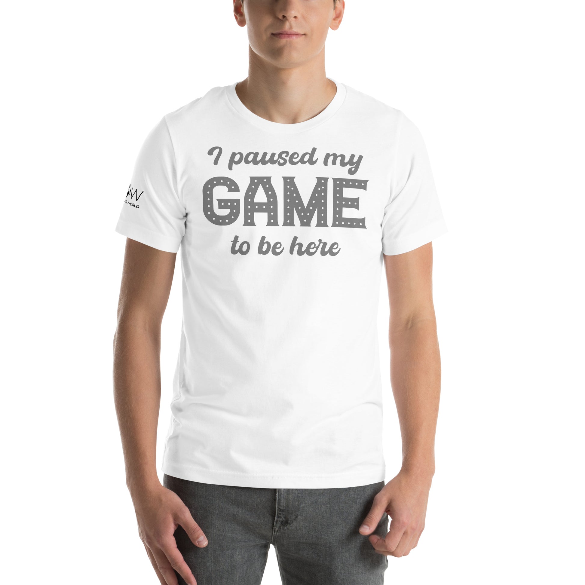 I Paused My Game White Motivational Men's T-Shirt
