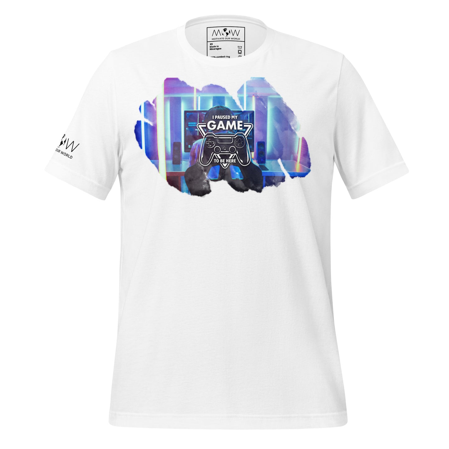 I Paused My Game to Be Here - PC Gamer White Motivational Men's T-Shirt