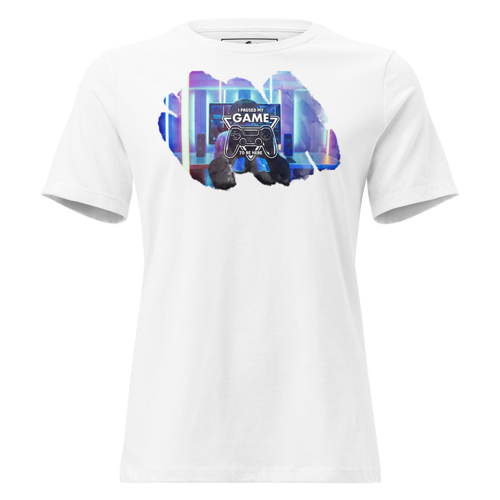 I Paused My Game to Be Here - PC Gamer White Motivational Women’s T-Shirt