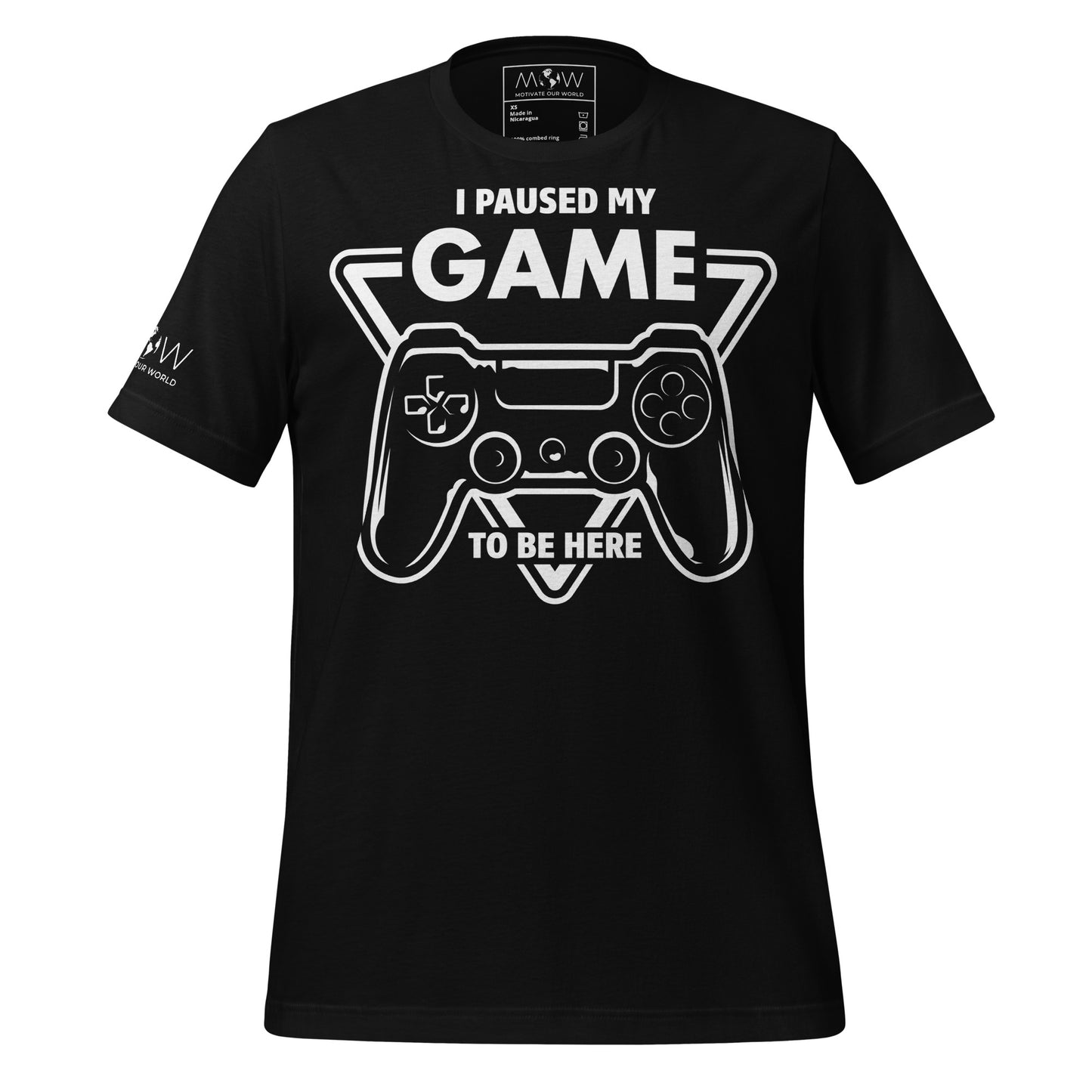 "I Paused My Game to Be Here" Black Motivational Men's T-Shirt