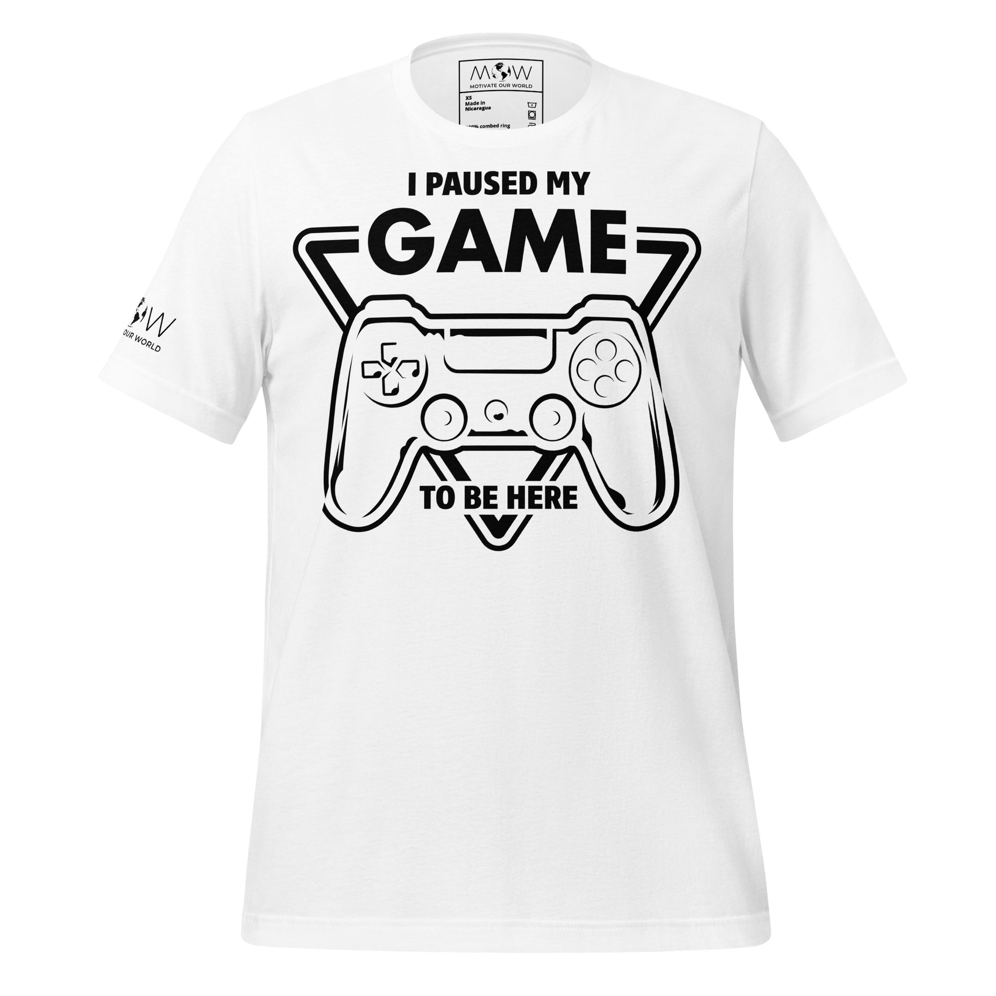 "I Paused My Game to Be Here" White Motivational Men's T-Shirt