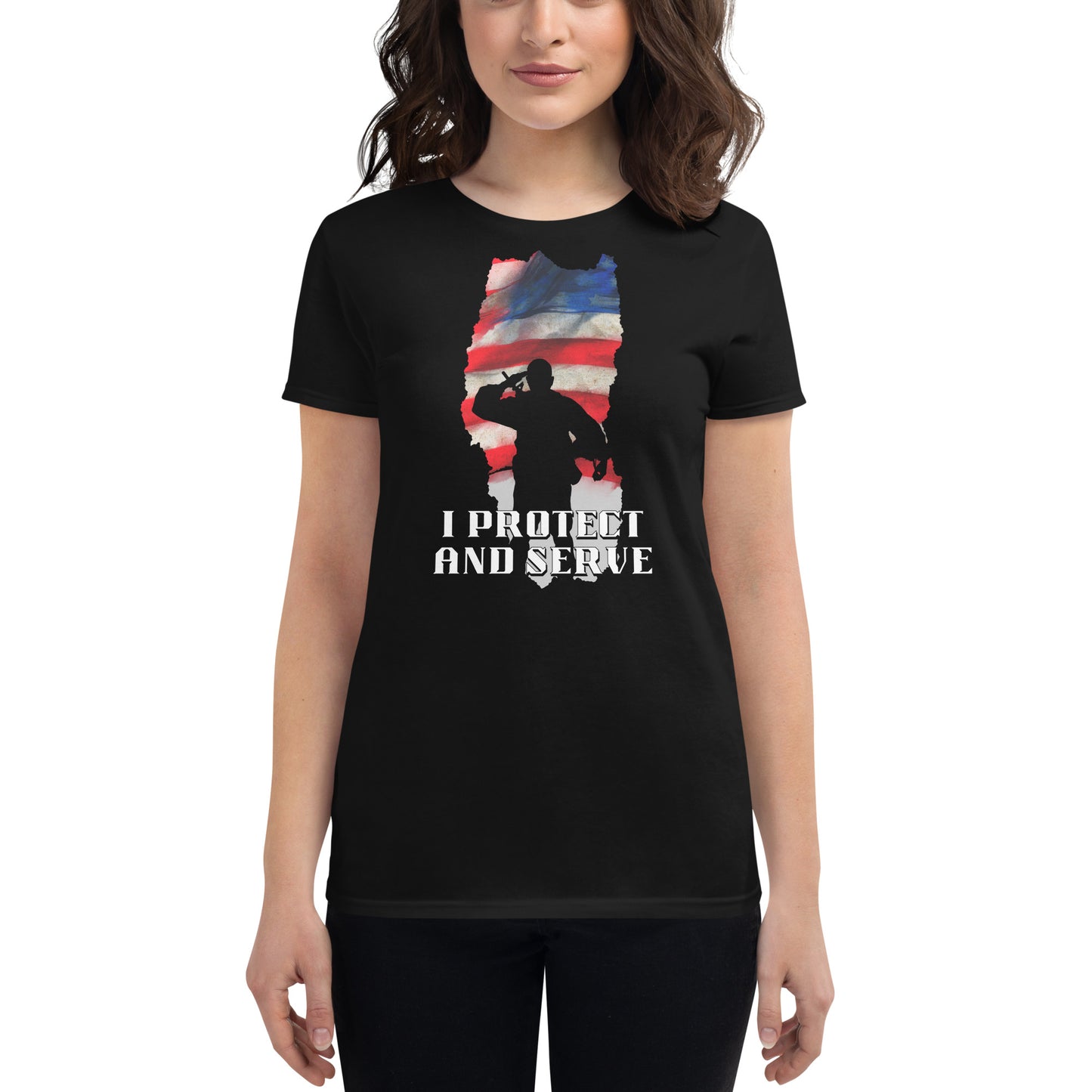 I Protect and Serve II Women’s Motivational Black T-Shirt