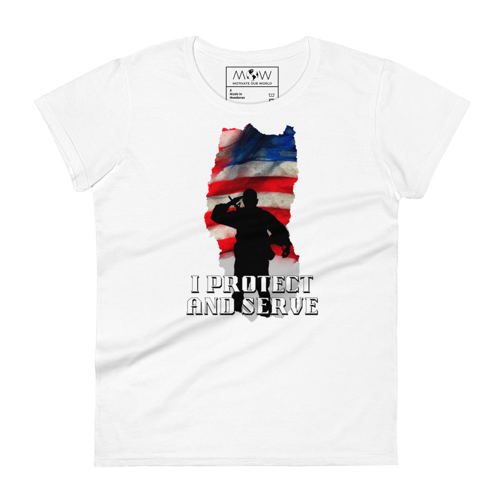 I Protect and Serve II Women’s Motivational White T-Shirt