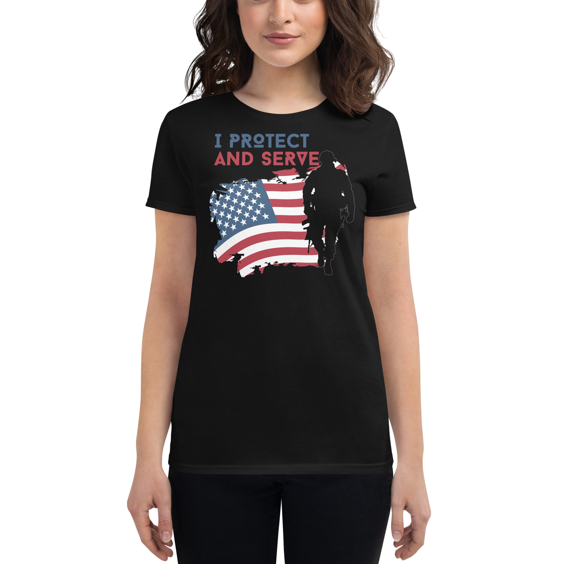 I Protect and Serve Women’s Motivational Black T-Shirt