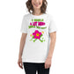 I Smile A Lot More Since We Met – Groovy Flower Edition White Motivational Women’s T-Shirt Lifestyle