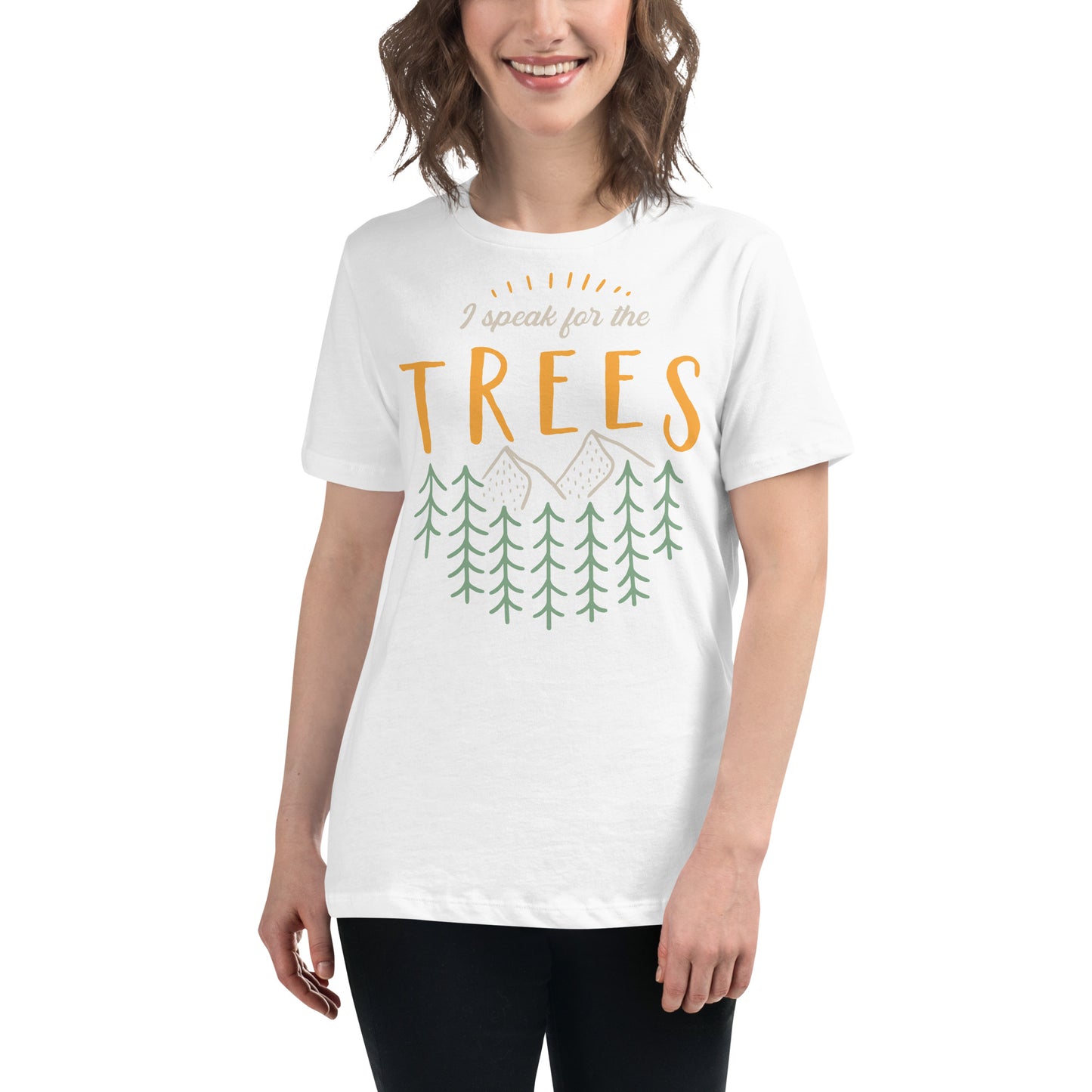I Speak For The Trees Mountain Forest White Motivational Women’s T-Shirt Lifestyle