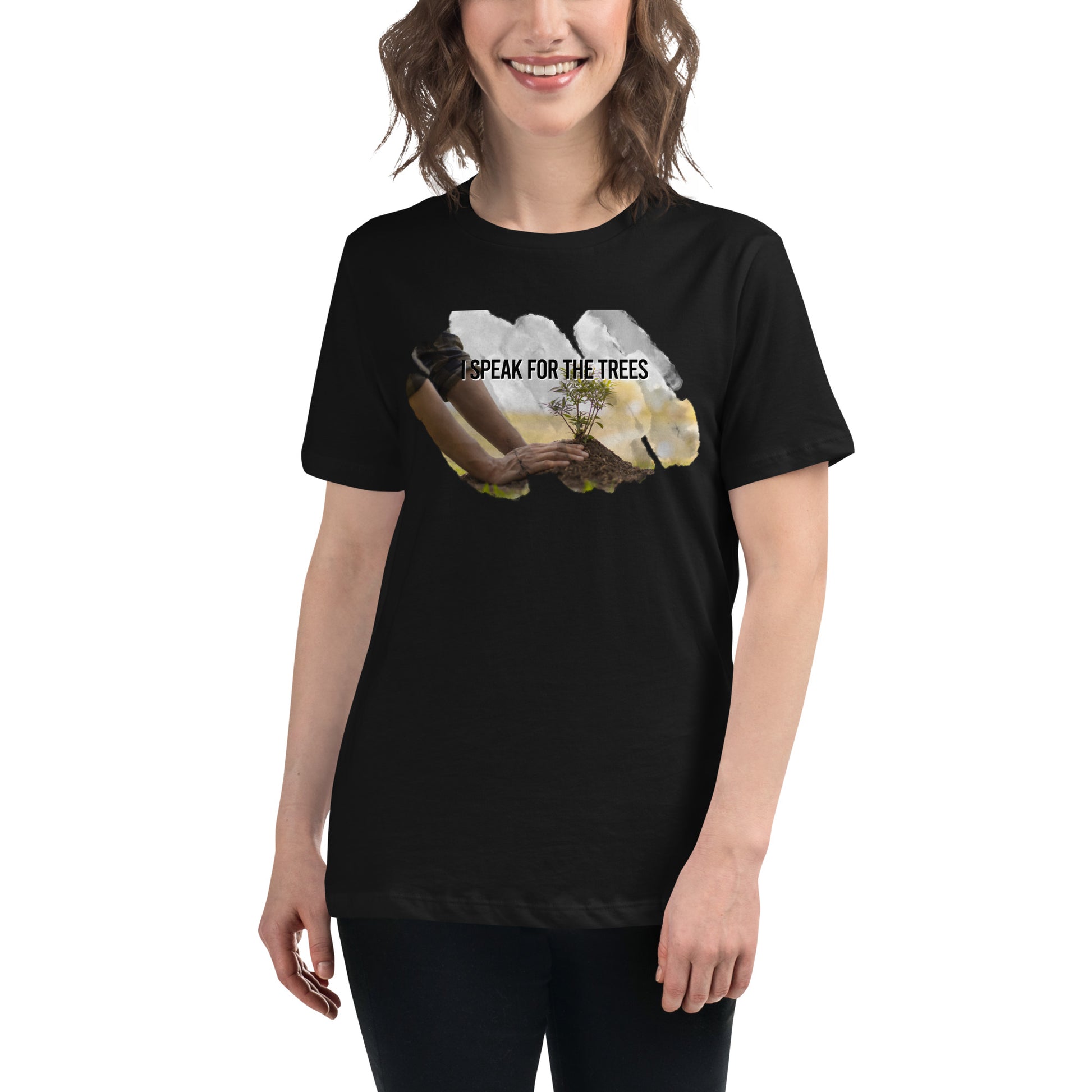 I Speak For The Trees Planting Black Motivational Women’s T-Shirt Lifestyle