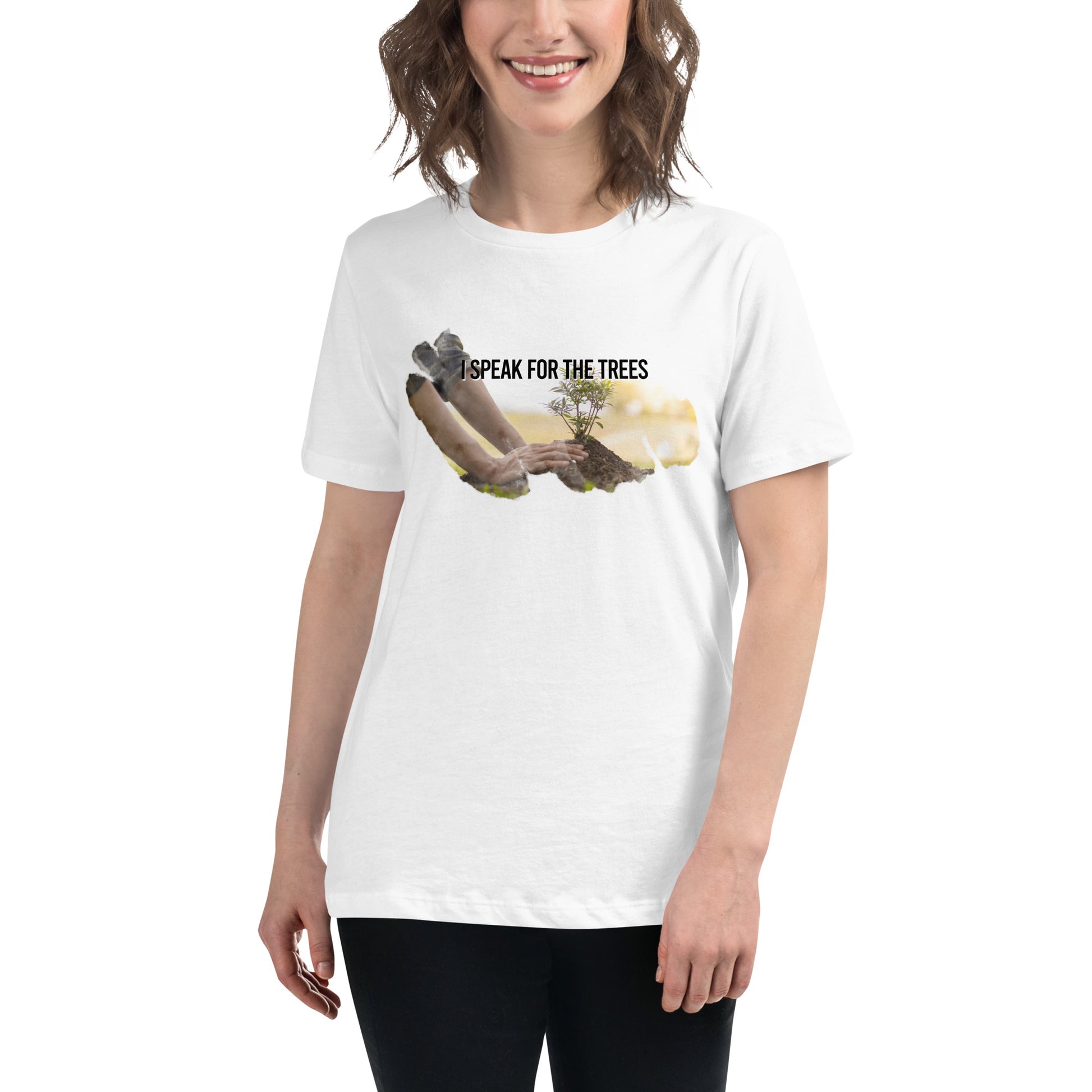 I Speak For The Trees Planting White Motivational Women’s T-Shirt Lifestyle