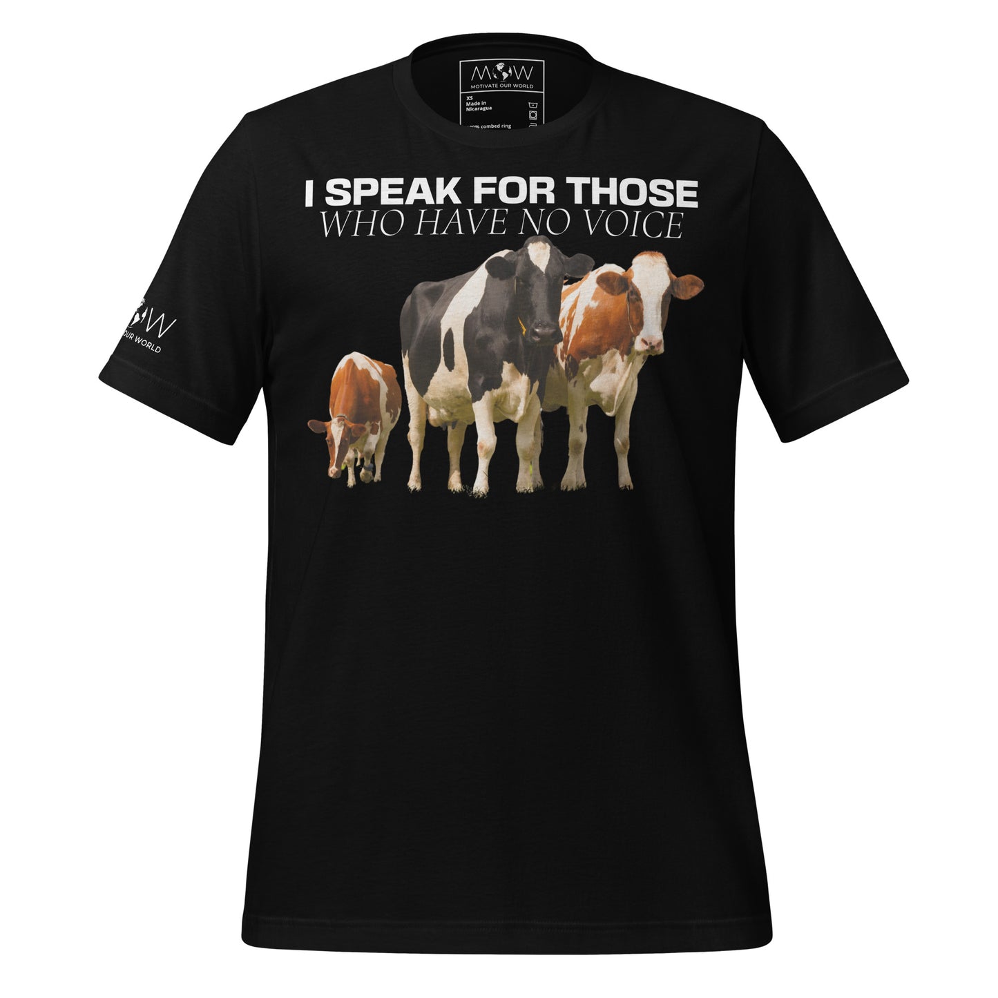 I Speak for Those Who Have No Voice - Cows Black Motivational Men's T-Shirt