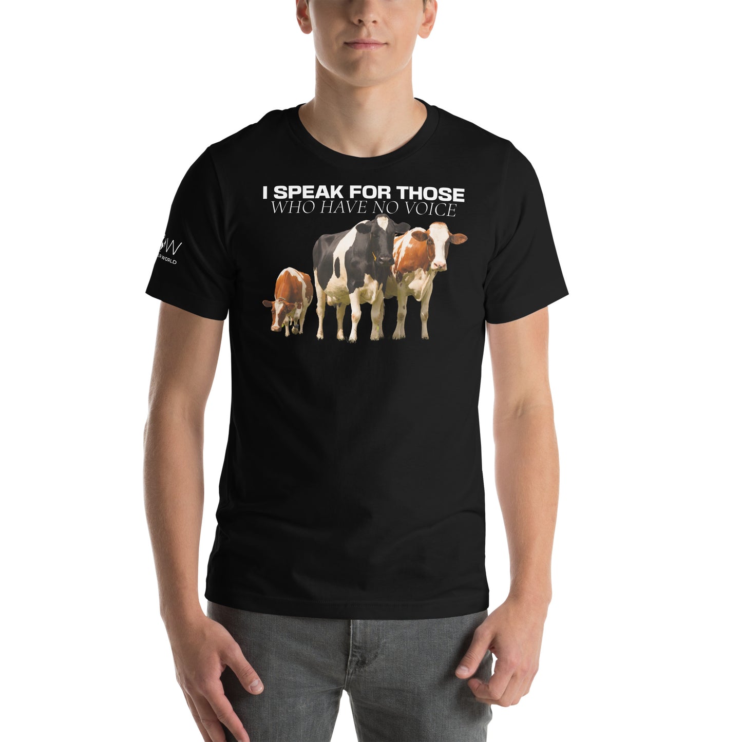 I Speak for Those Who Have No Voice - Cows Black Motivational Men's T-Shirt