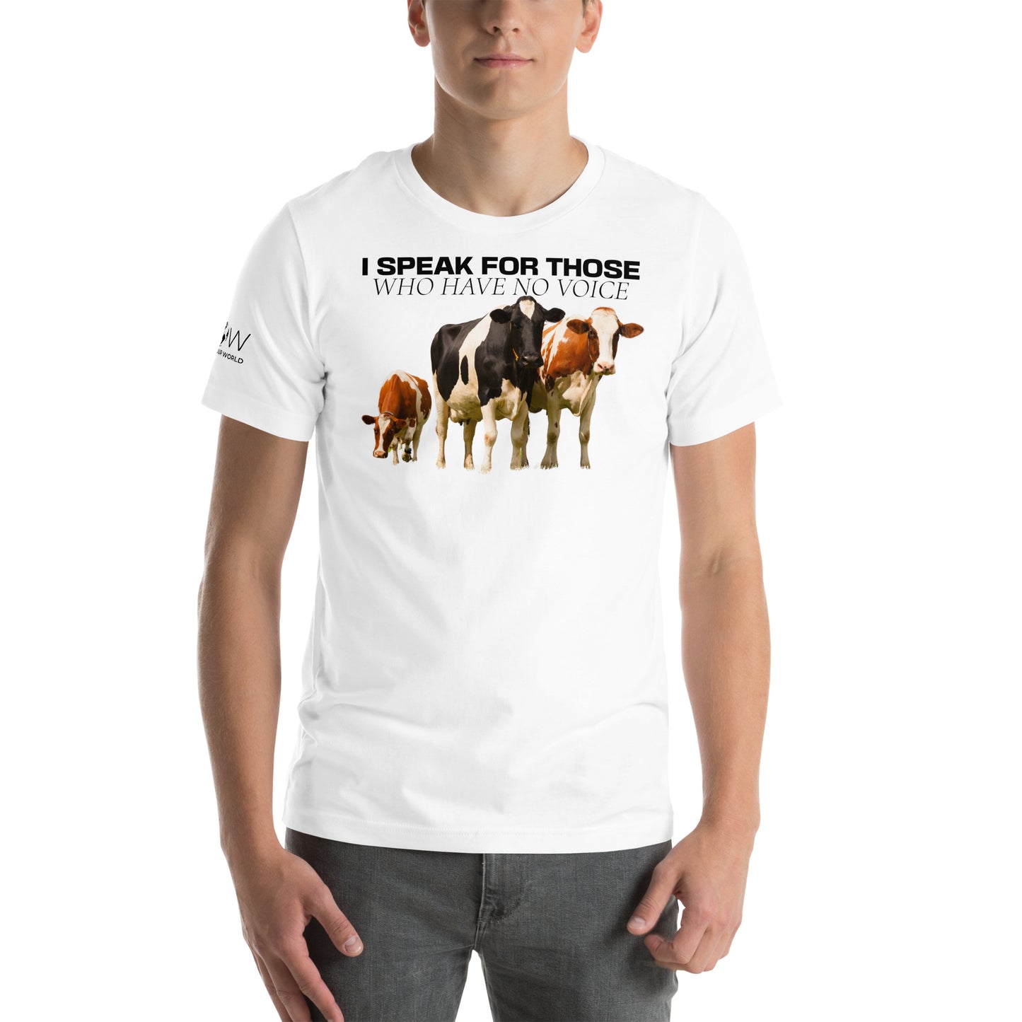 I Speak for Those Who Have No Voice - Cows White Motivational Men's T-Shirt