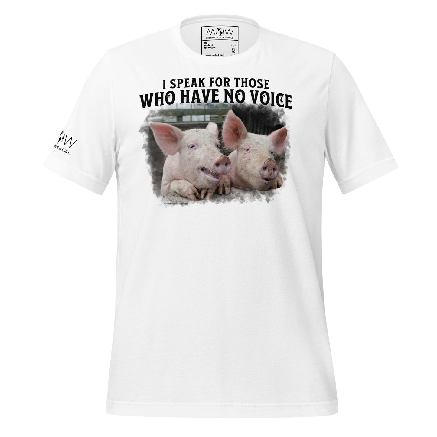I Speak for Those Who Have No Voice - Cute Pigs White Motivational Men's T-Shirt