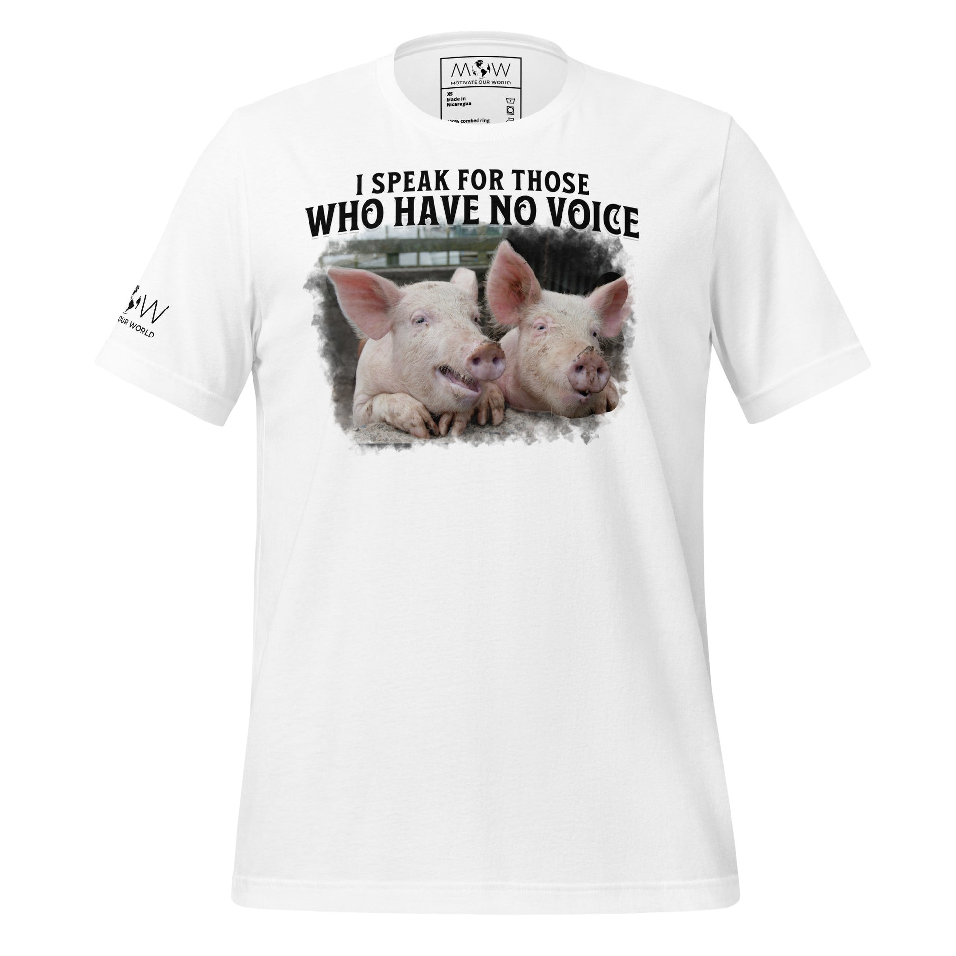I Speak for Those Who Have No Voice - Cute Pigs White Motivational Men's T-Shirt