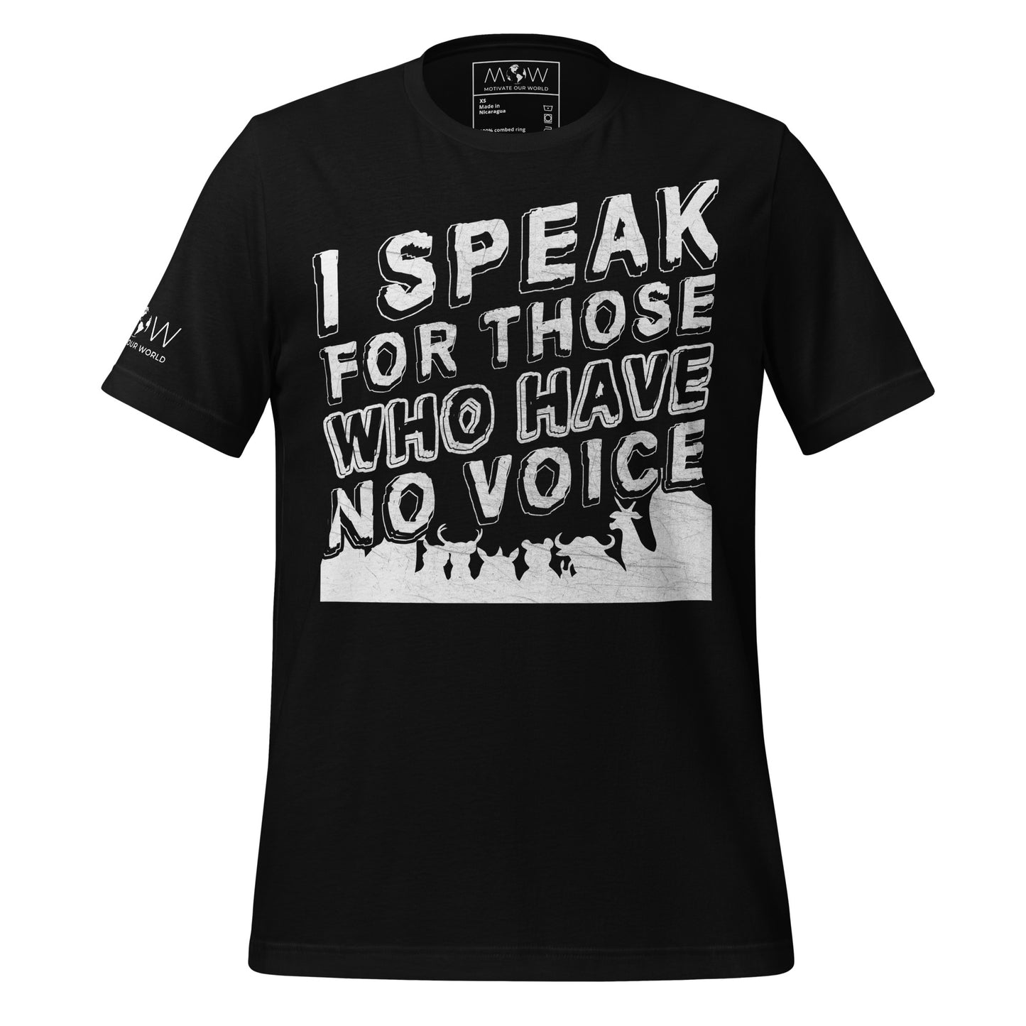 I Speak for Those Who Have No Voice Black Motivational Men's T-Shirt