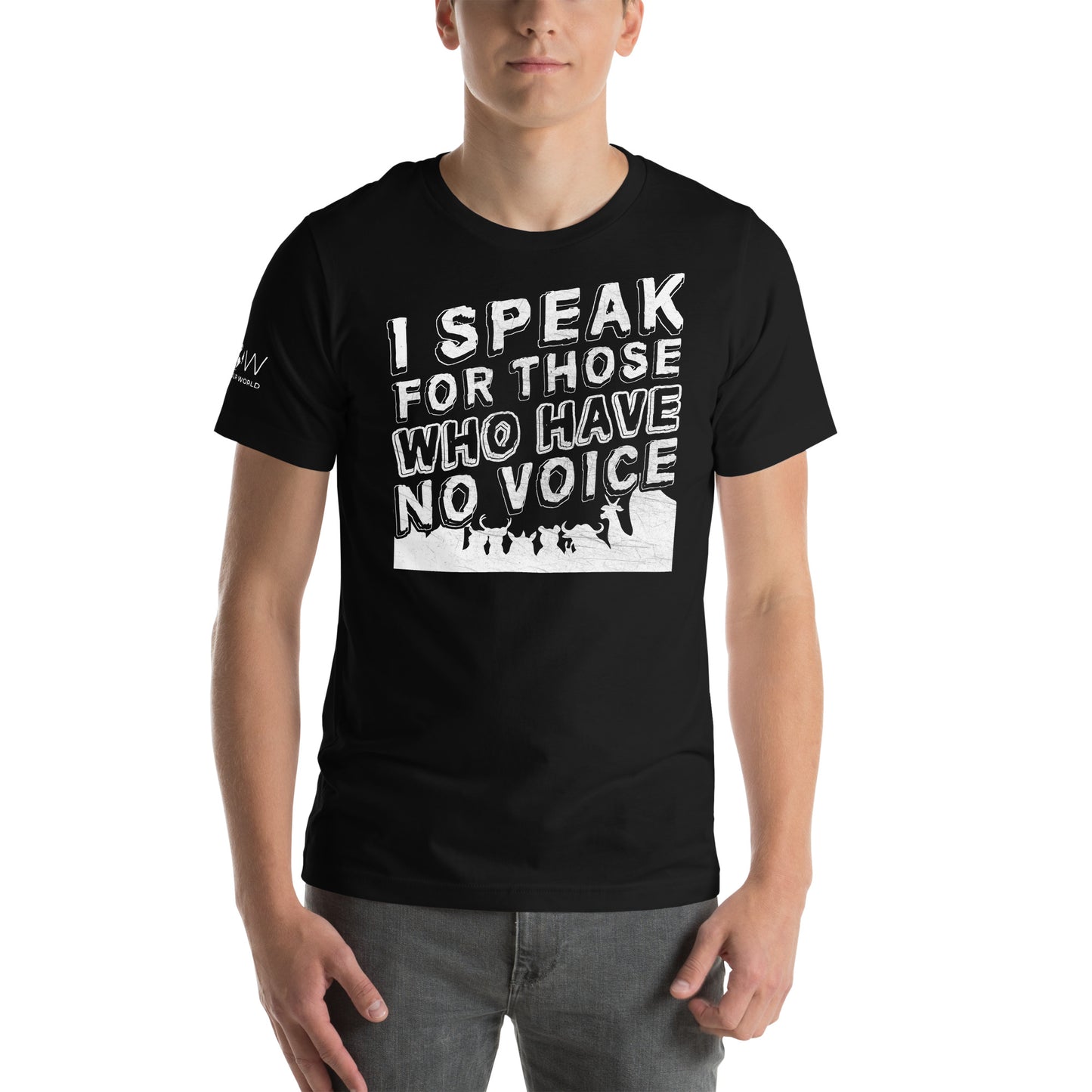 I Speak for Those Who Have No Voice Black Motivational Men's T-Shirt