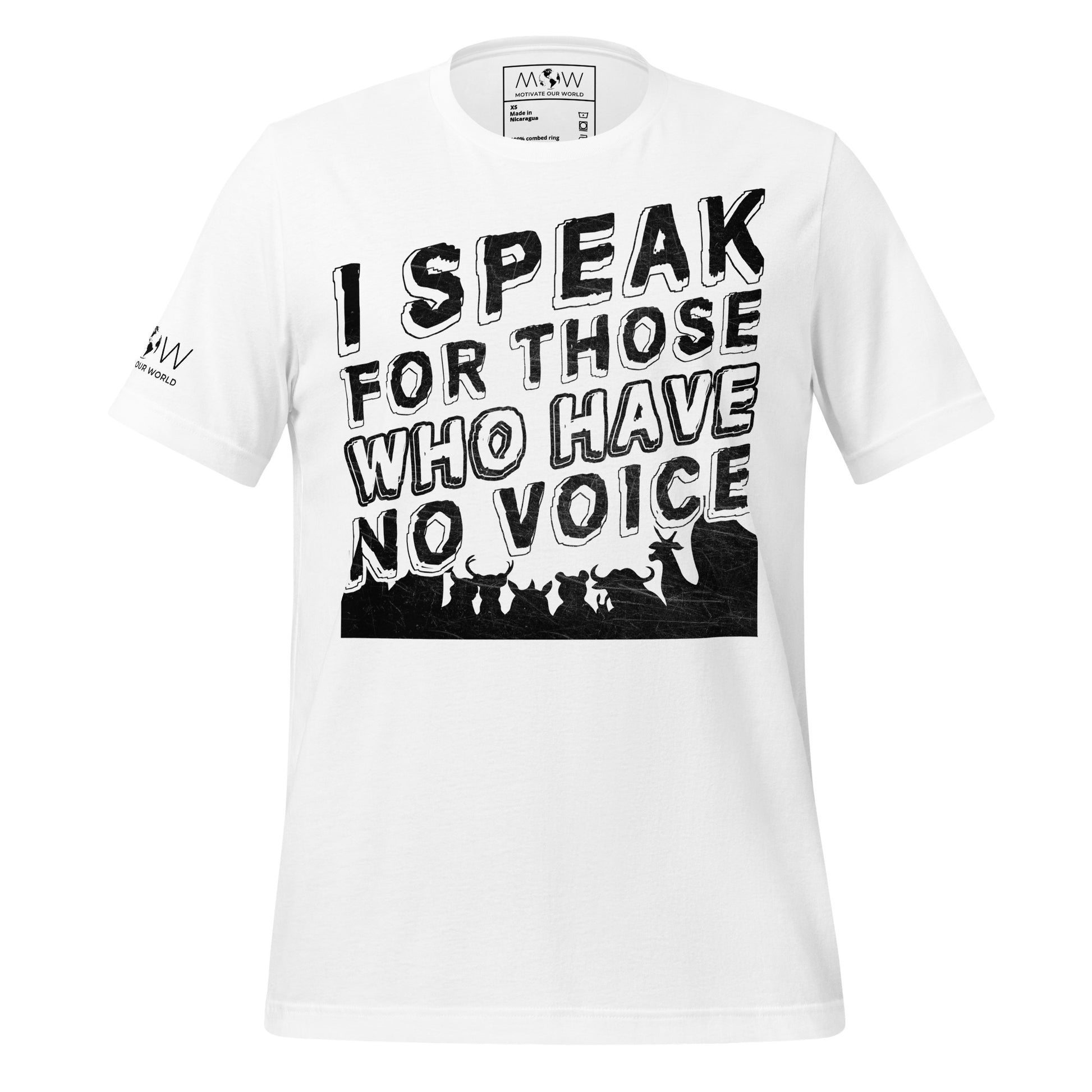I Speak for Those Who Have No Voice White Motivational Men's T-Shirt