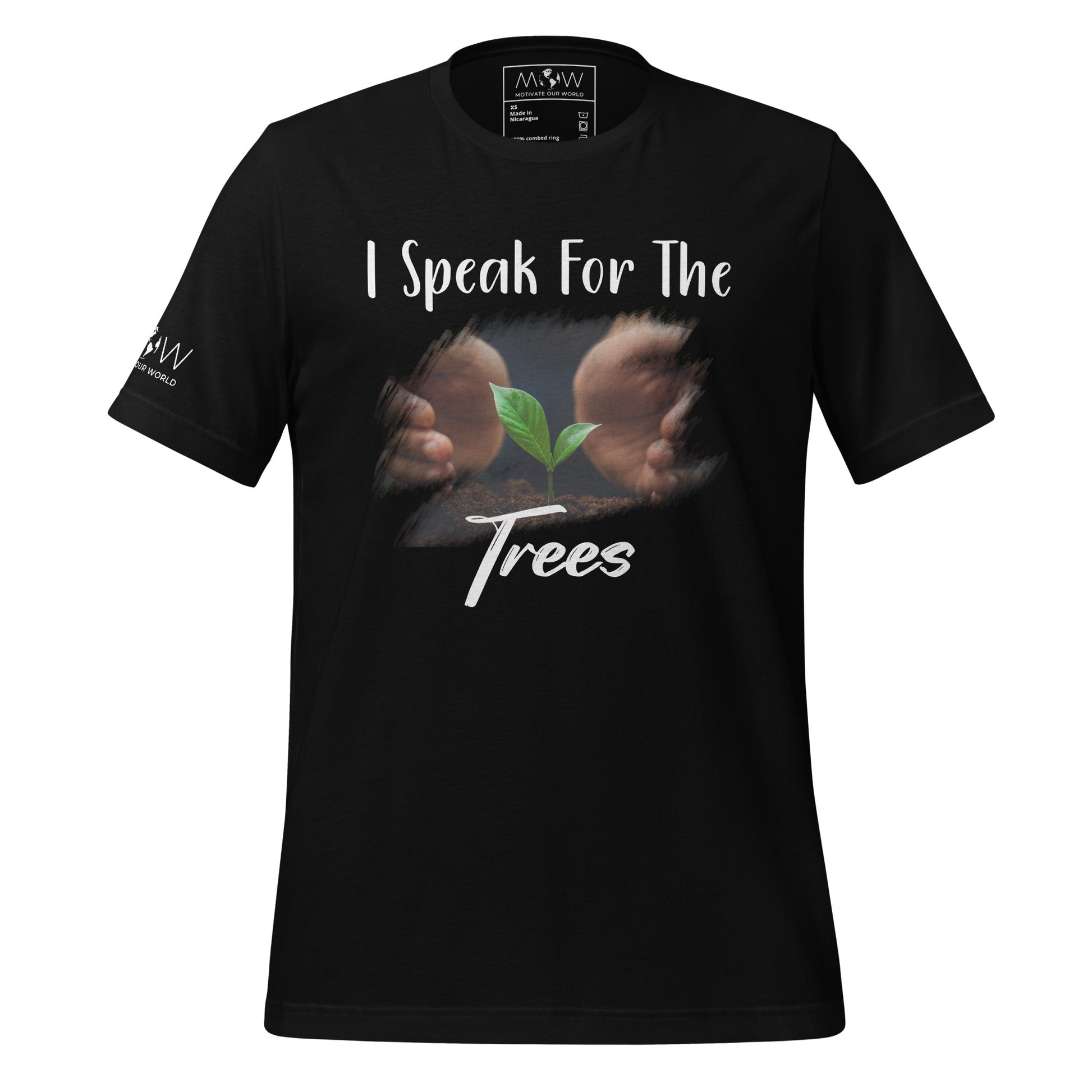 "I Speak for the Trees" Men's Motivational Black T-Shirt