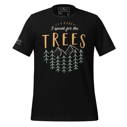 "I Speak for the Trees" Men's Motivational Black T-Shirt