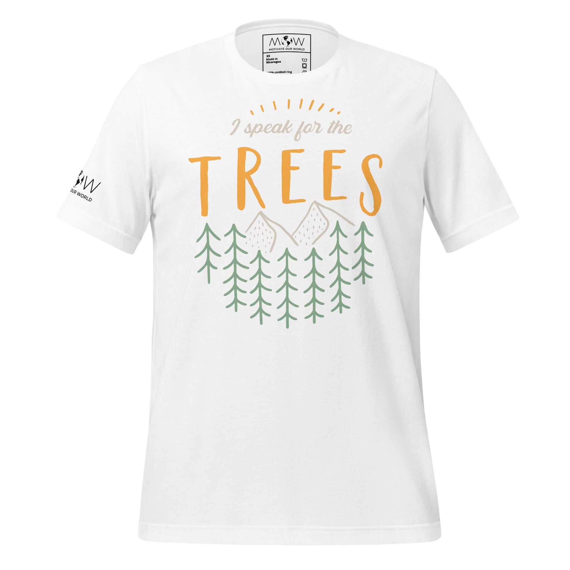 "I Speak for the Trees" Men's Motivational White T-Shirt