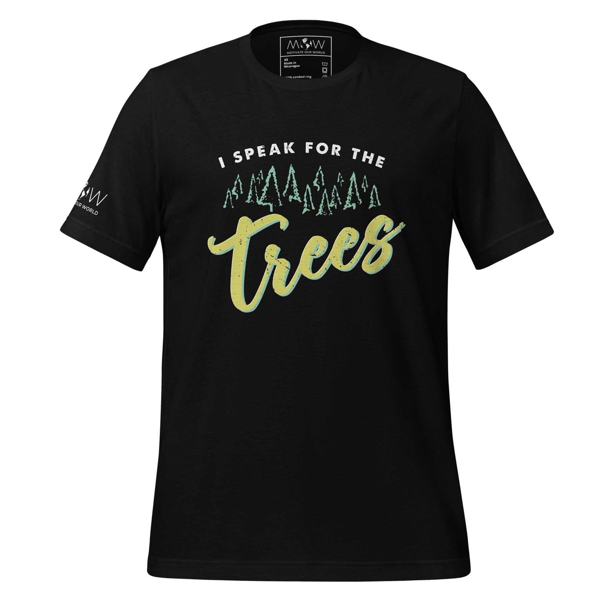 "I Speak for the Trees" Men's Motivational Black T-Shirt