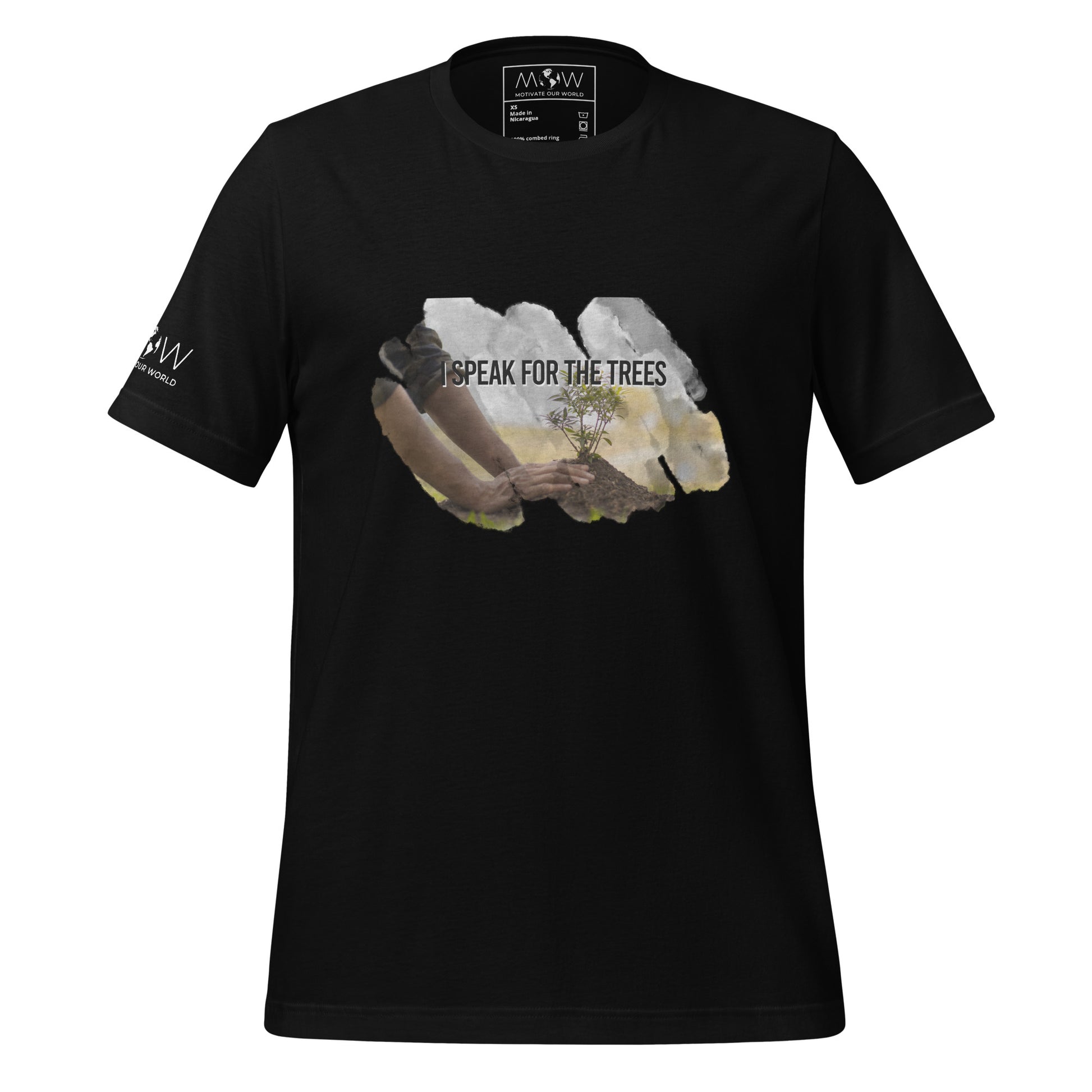 "I Speak for the Trees" Men's Motivational Black T-Shirt
