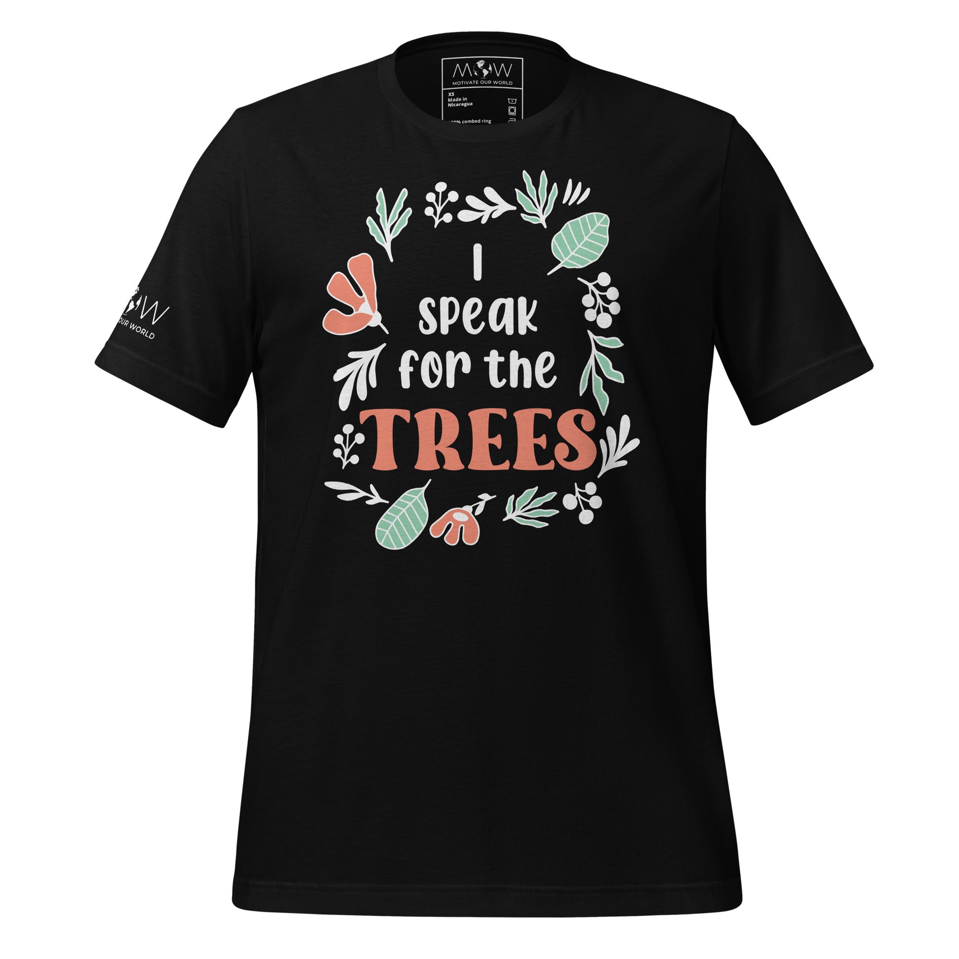 "I Speak for the Trees" Men's Motivational Black T-Shirt