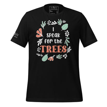 "I Speak for the Trees" Men's Motivational Black T-Shirt